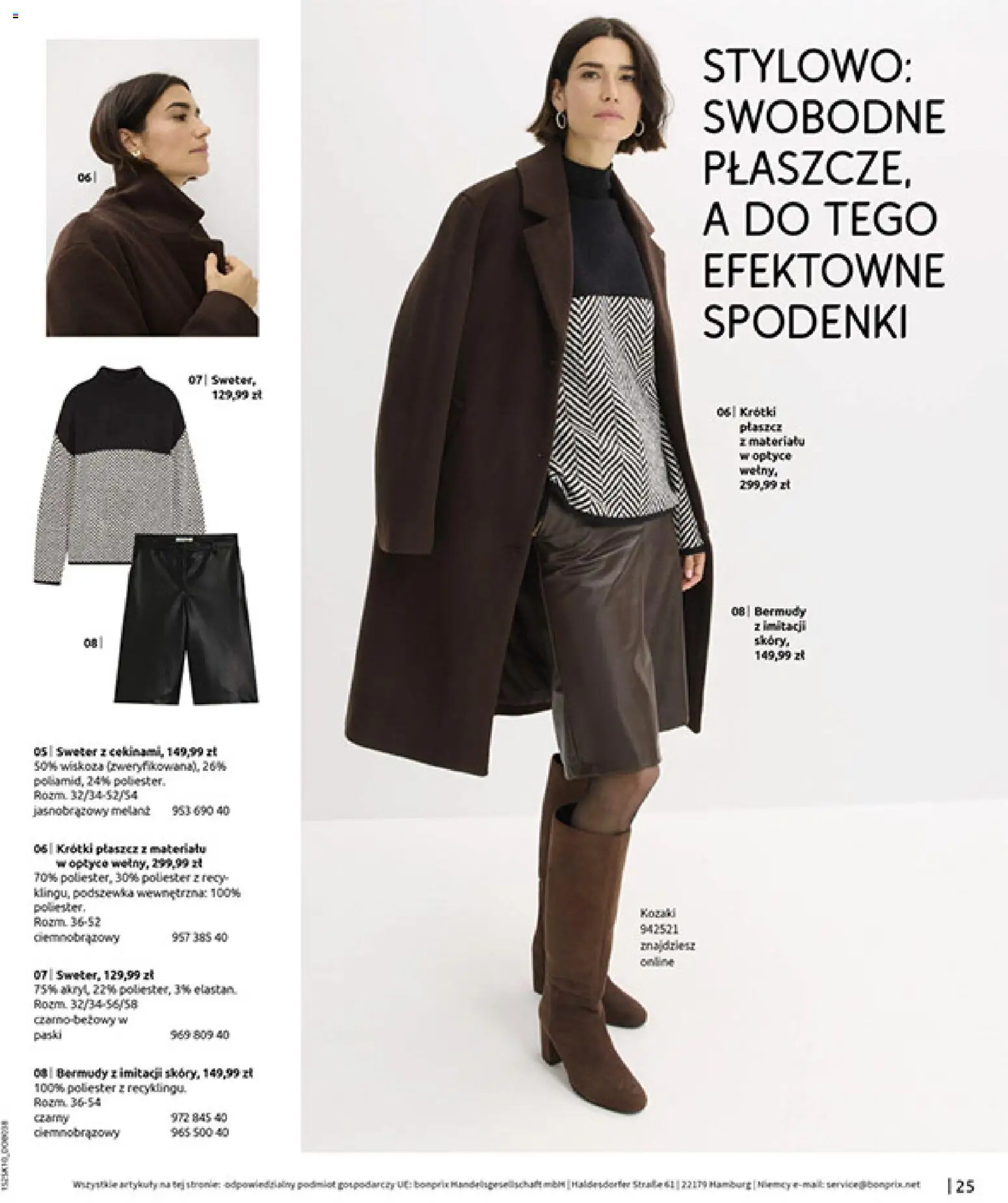 BonPrix Katalog - W Jesiennym Nastroju od 04.11.2025 | Strona: 27 | Produkty: Sweter, Płaszcz, Spodenki, Róż