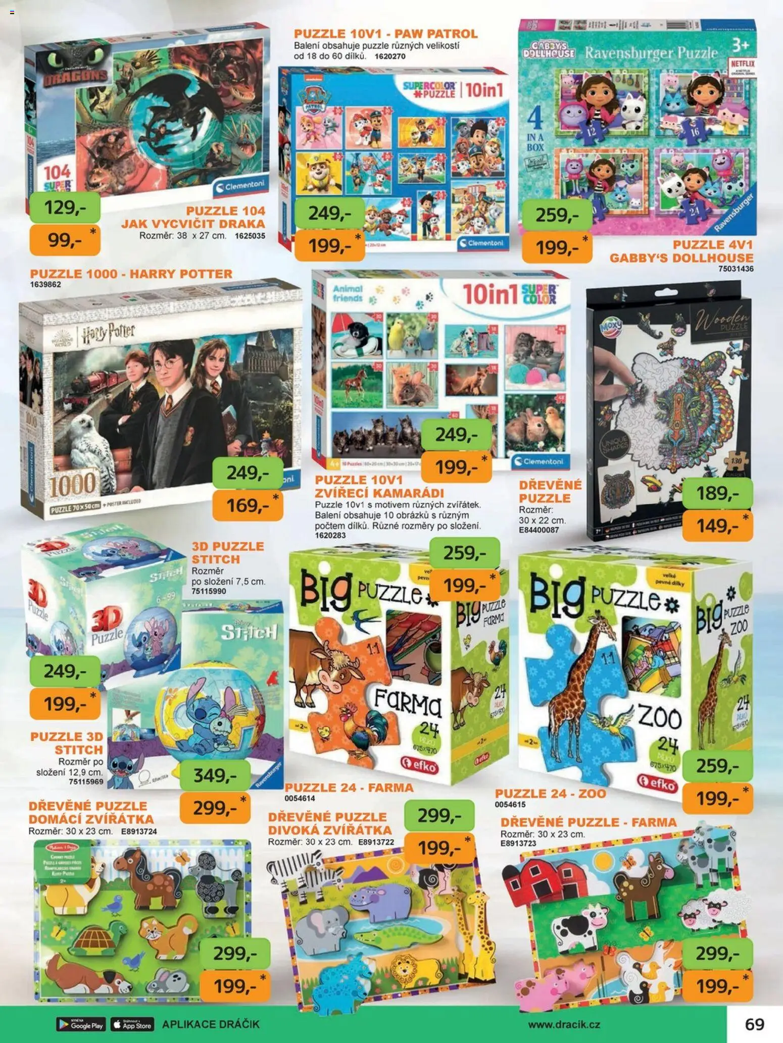 Dráčik leták od 03.10.2025 | Strana: 79 | Produkty: Gabby's Dollhouse, Puzzle, Harry Potter, Stitch