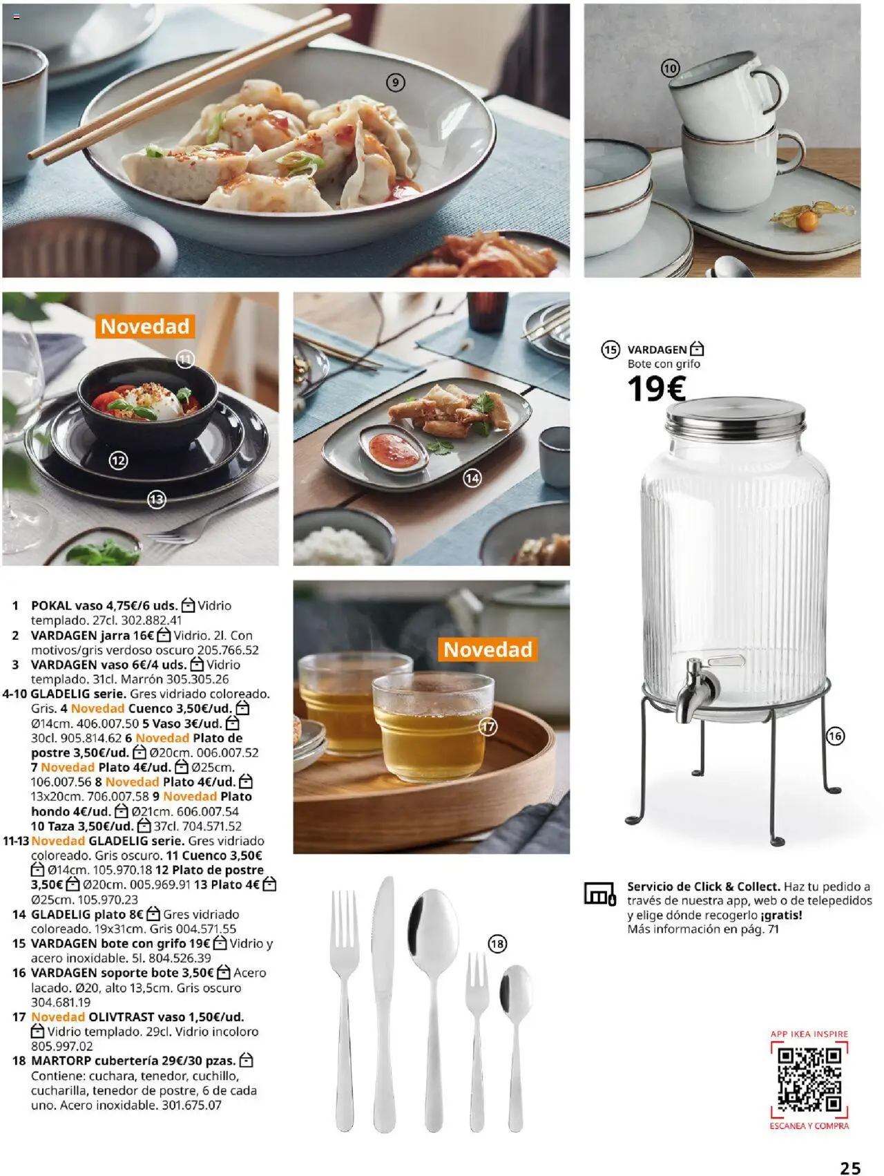 Catálogo IKEA Accesorios y decoración │ válido desde el 25.09.2025 | Página: 25 | Productos: Cubertería
