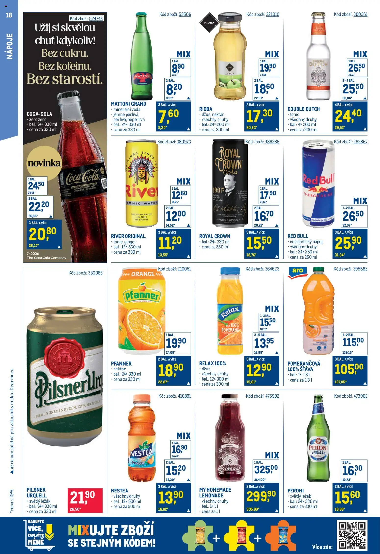 Makro leták - Gastronomie od 25.02.2026 | Strana: 18 | Produkty: Mattoni, Pilsner, Energetický nápoj, Tonic