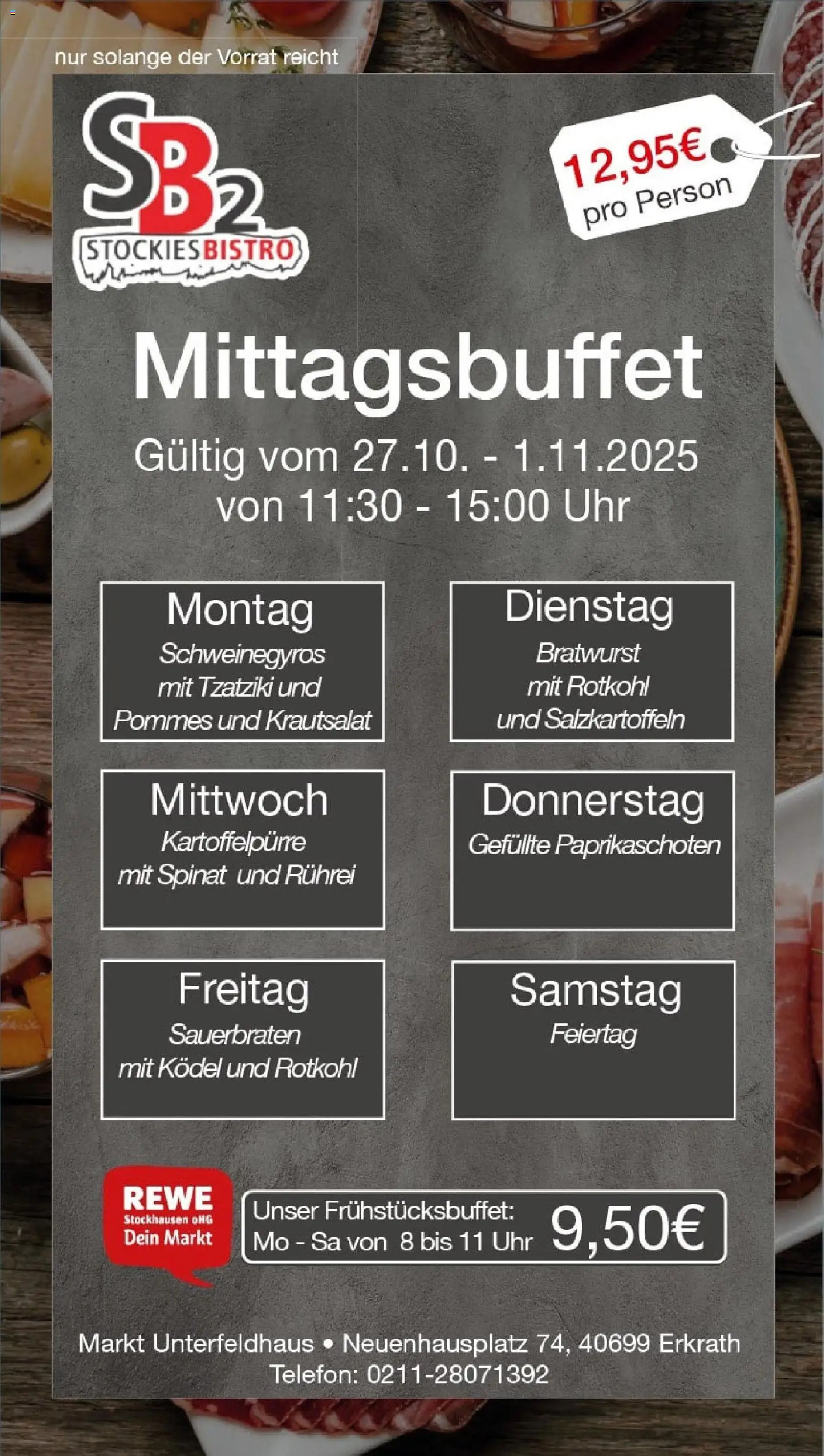 Rewe prospekt Erkrath / Unterfeldhaus	 – gültig ab 26.10.2025 | Seite: 33 | Produkte: Pommes, Bratwurst, Telefon, Uhr