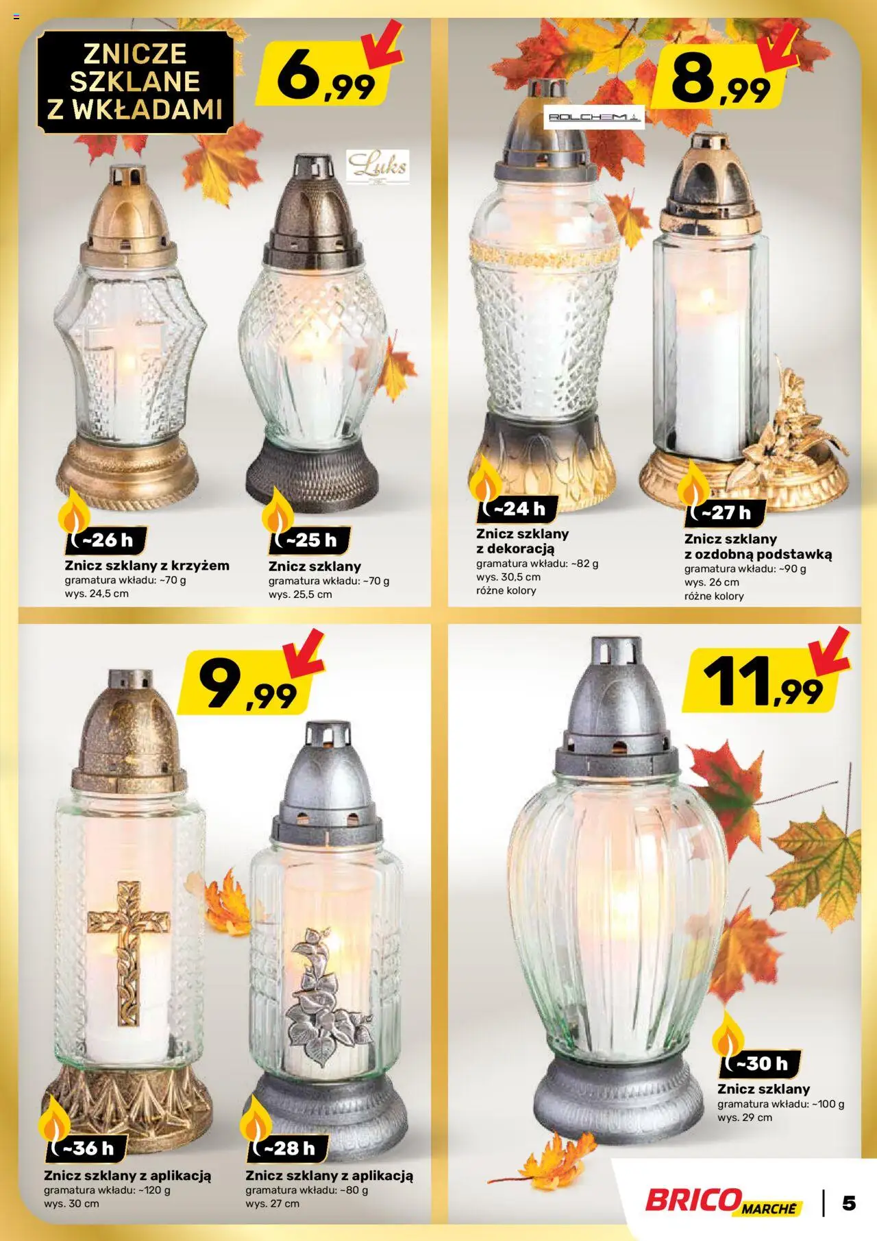Brico Marché Gazetka od 08.10.2025 | Strona: 5 | Produkty: Znicze