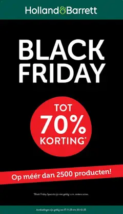 Holland & Barrett - Black Friday - Voorbeeld van een folder van Holland & Barrett, geldig van 17.11.2025