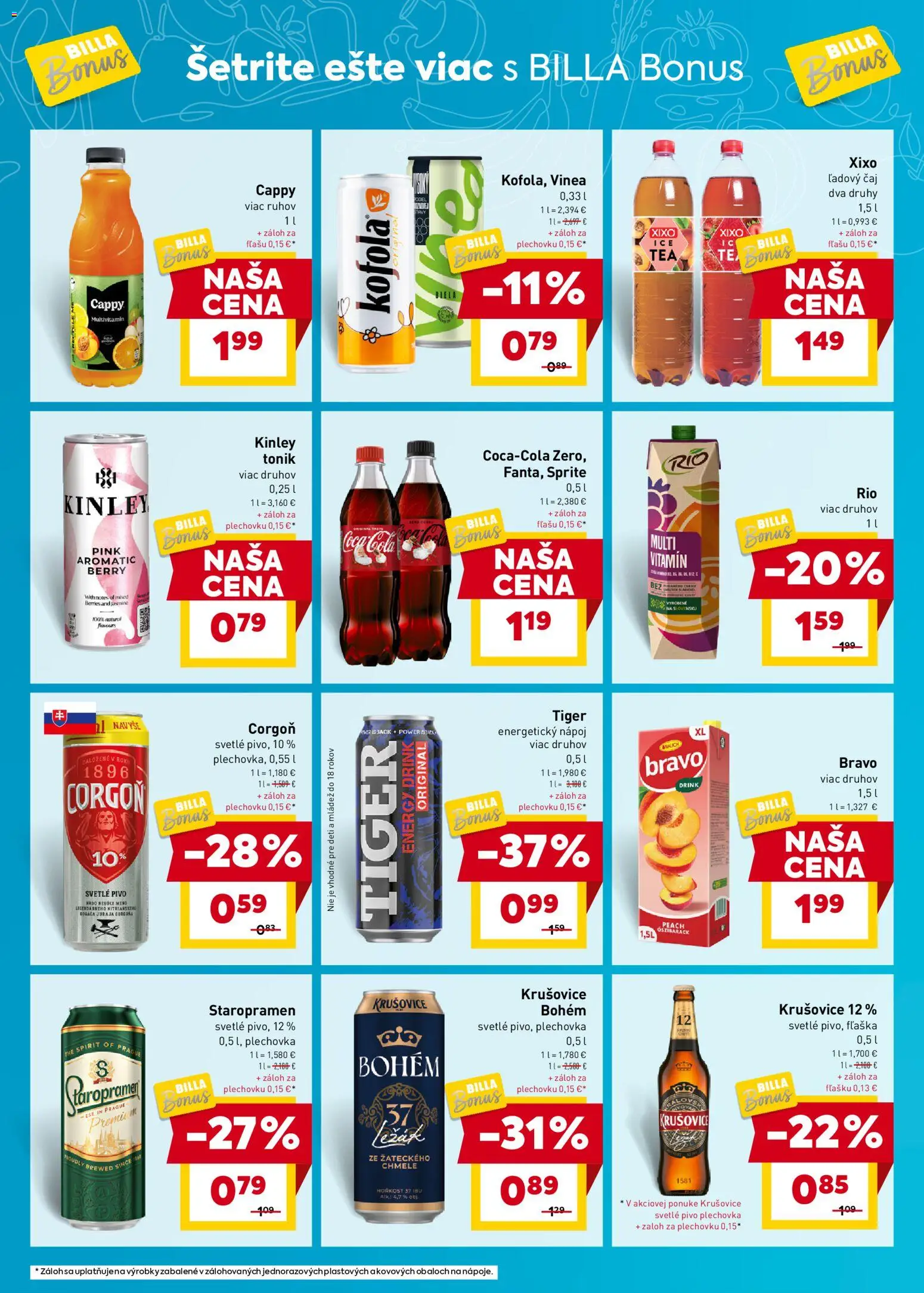 Nové Billa akcie – leták je platný od 27.12.2025 | Strana: 6 | Produkty: Pivo, Čaj, Kofola, Corgoň