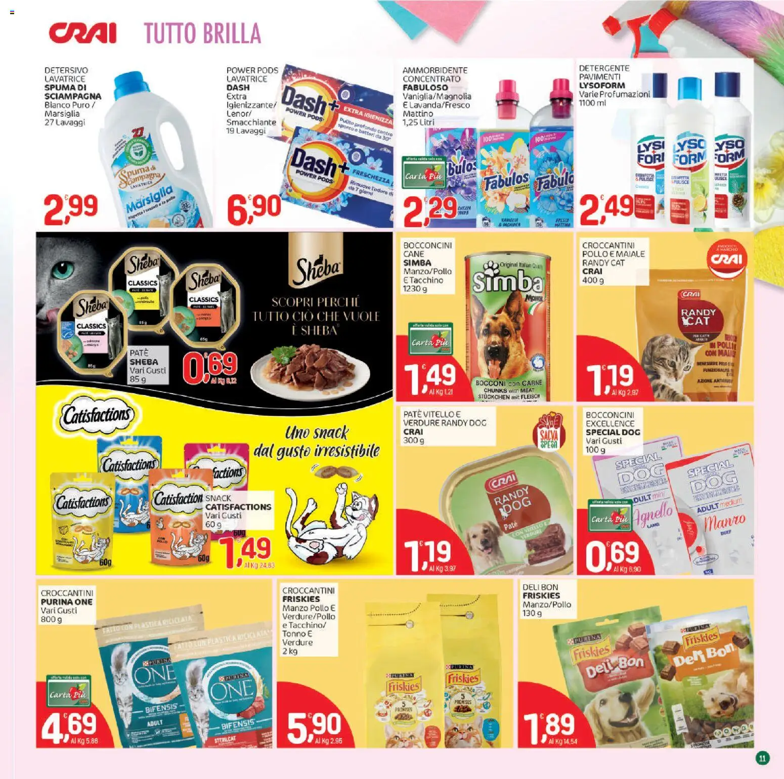 Volantino CRAI del 02.01.2026 | Pagina: 11 | Prodotti: Pollo, Maiale, Detergente, The