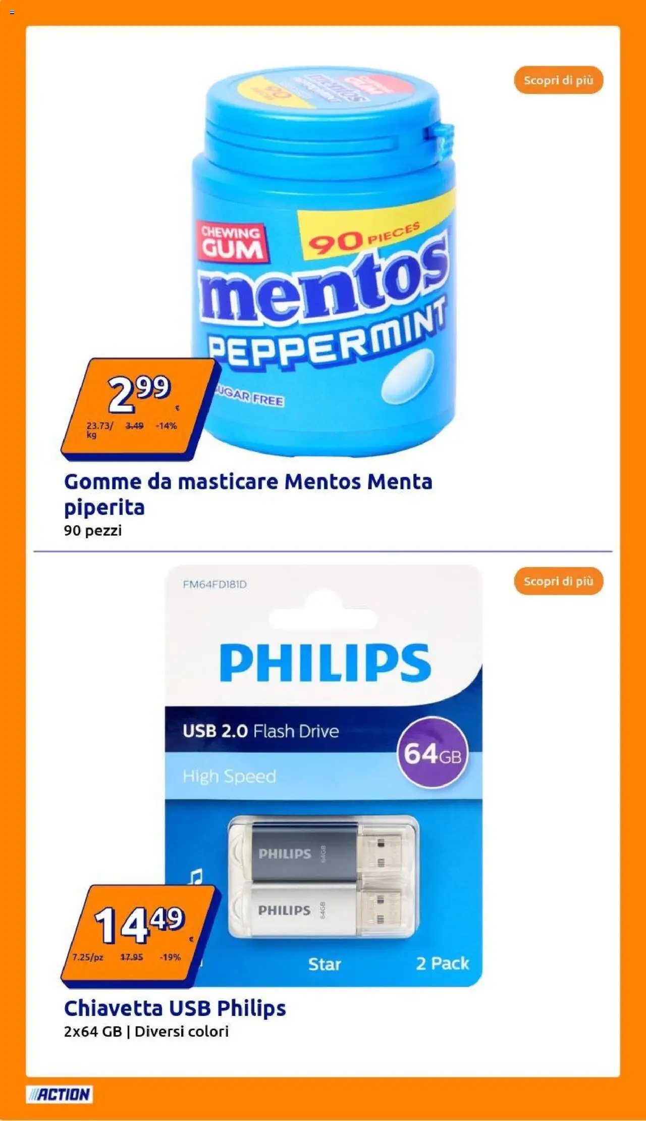 Volantino Action del 20.08.2025 | Pagina: 4 | Prodotti: USB, Menta, Gomme da masticare