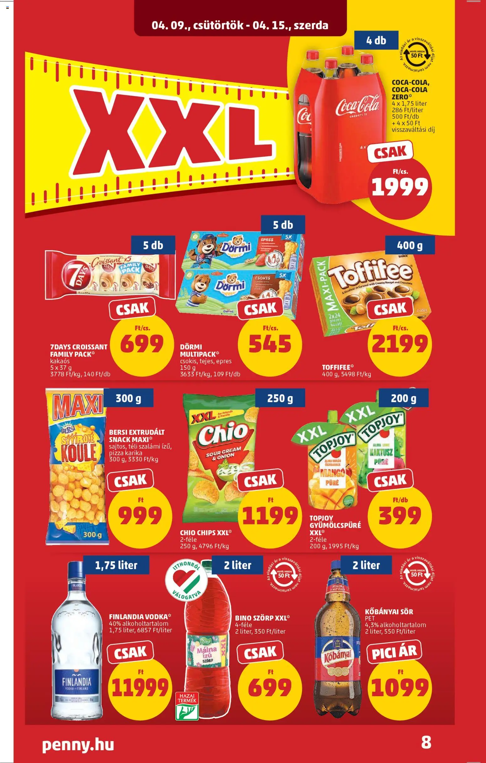 PENNY akciós ujság - amely érvényes a következő dátumtól: 09.04.2026 | Oldal: 10 | Termékek: Kisela pavlaka, Coca Cola, Szalámi, Sör