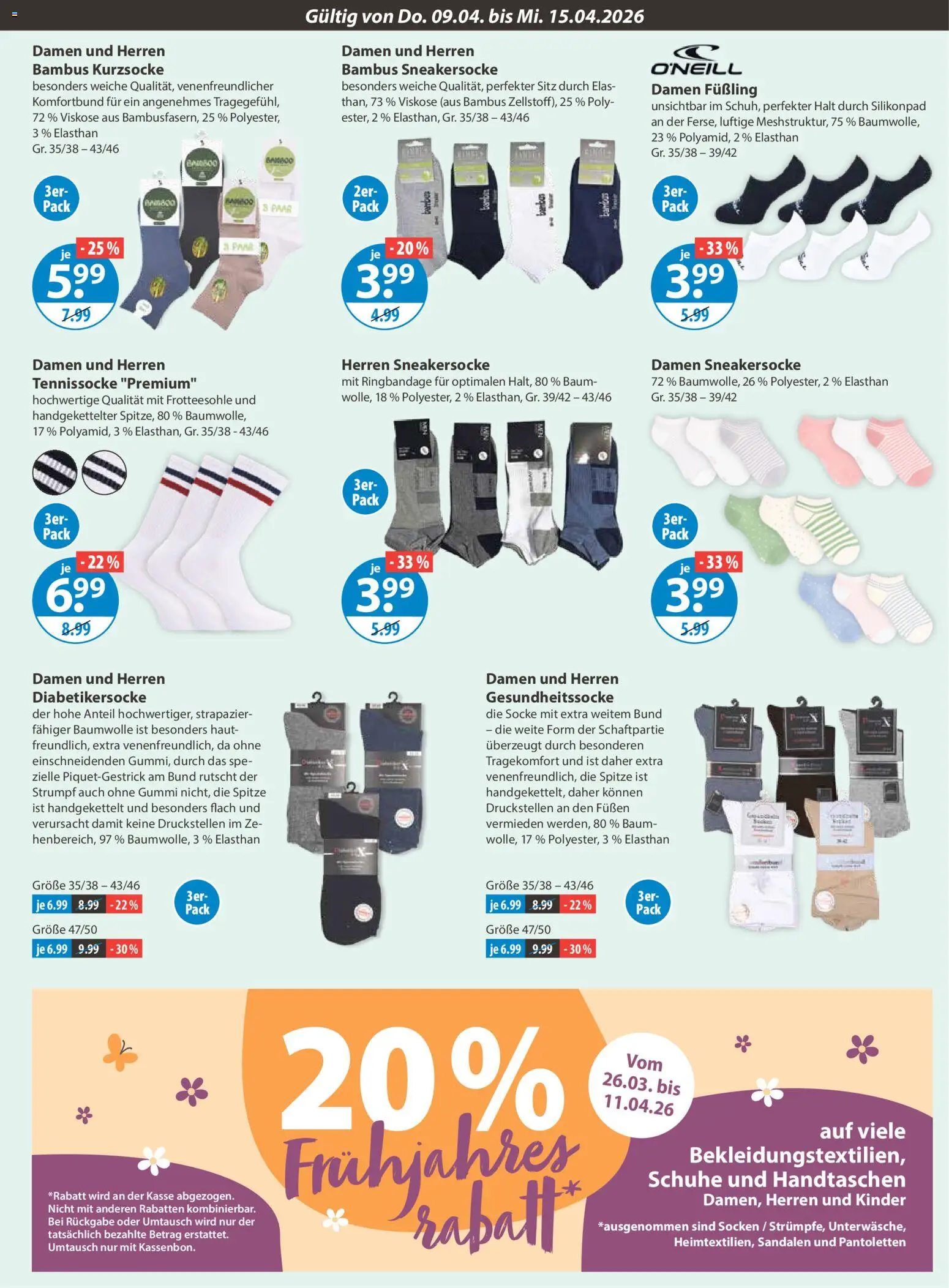 V-Markt Angebote – gültig ab 09.04.2026 | Seite: 23 | Produkte: Socken, Sandalen