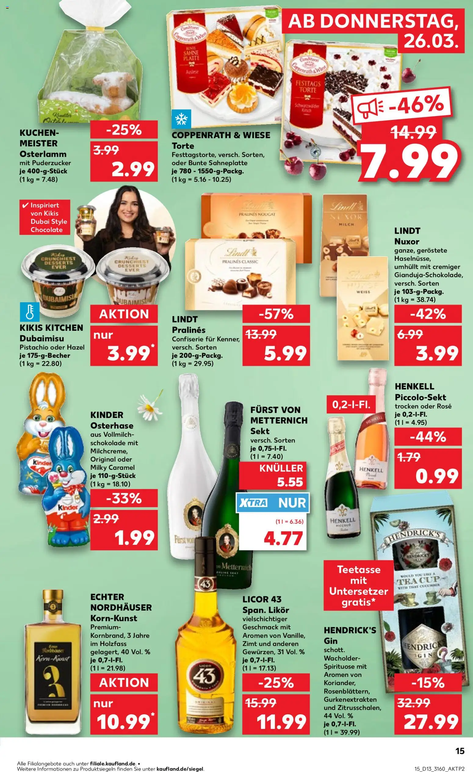 Kaufland Prospekt Potsdam	 – gültig ab 26.03.2026 | Seite: 15 | Produkte: Furst von metternich, Milch, Likör, Lindt