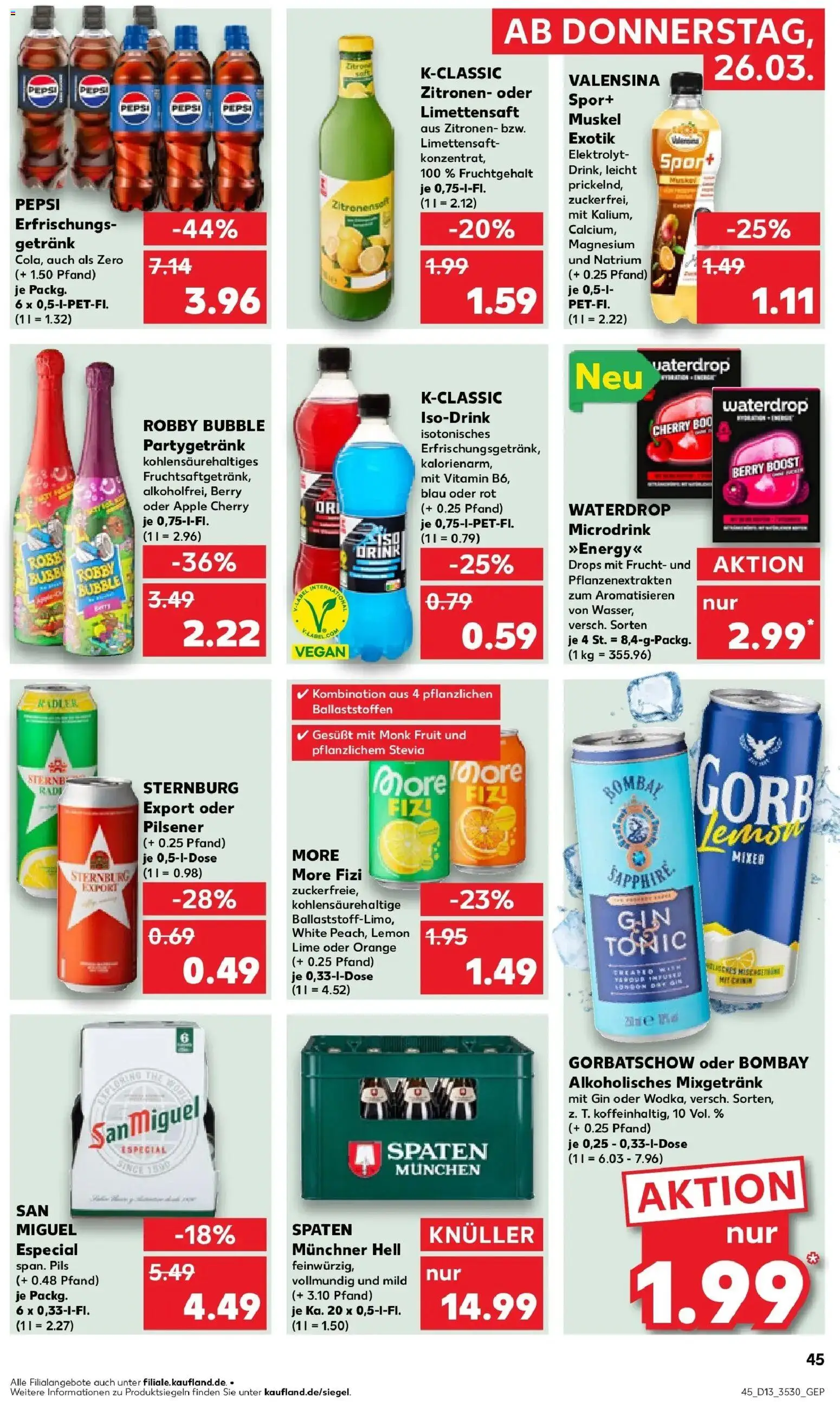Kaufland Prospekt Bautzen	 – gültig ab 26.03.2026 | Seite: 45 | Produkte: Pils, Apple, Pepsi, Zitronen