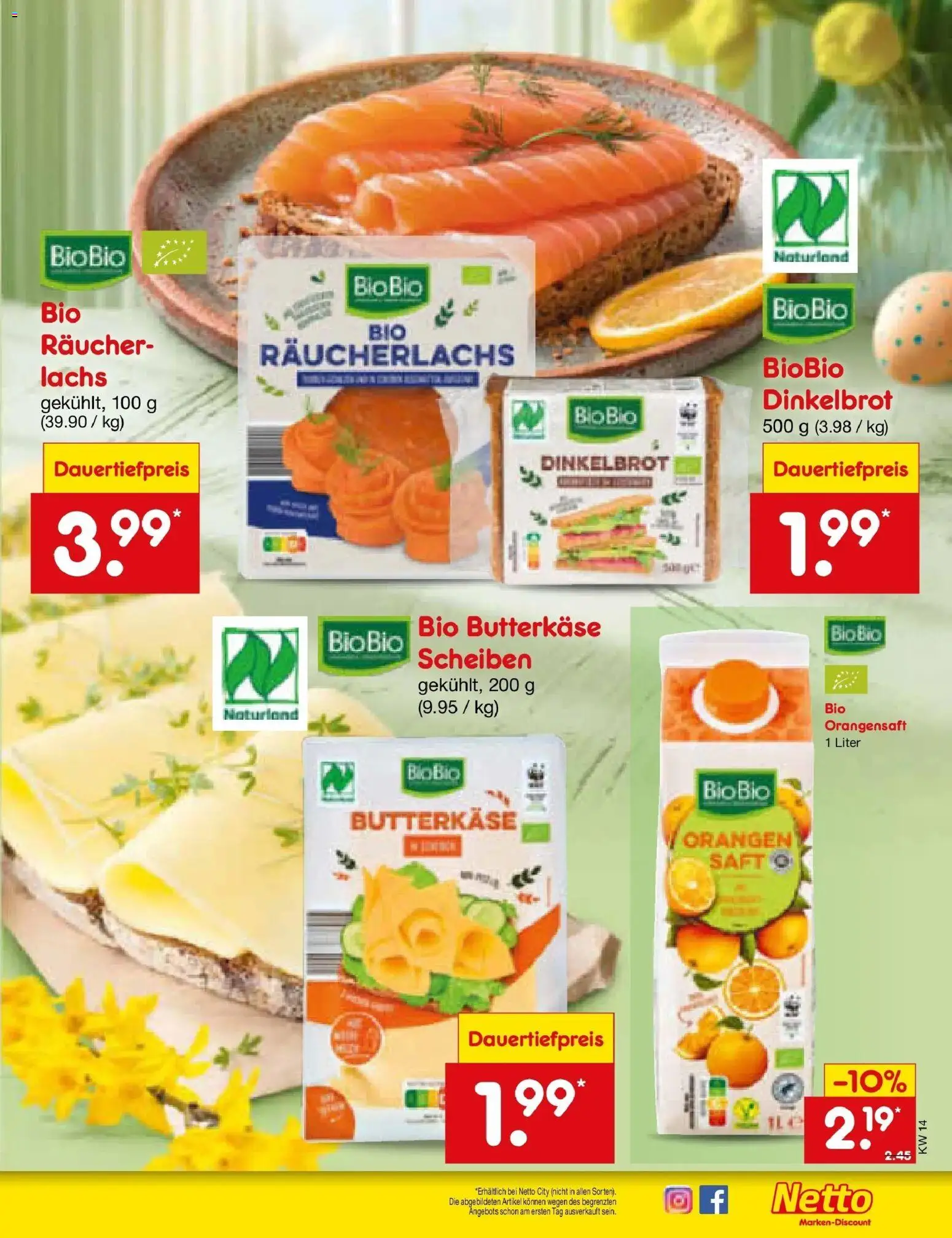 Netto Marken-Discount Prospekt Kröpelin	 – gültig ab 29.03.2026 | Seite: 13 | Produkte: Orangen, Lachs, Räucherlachs, Saft