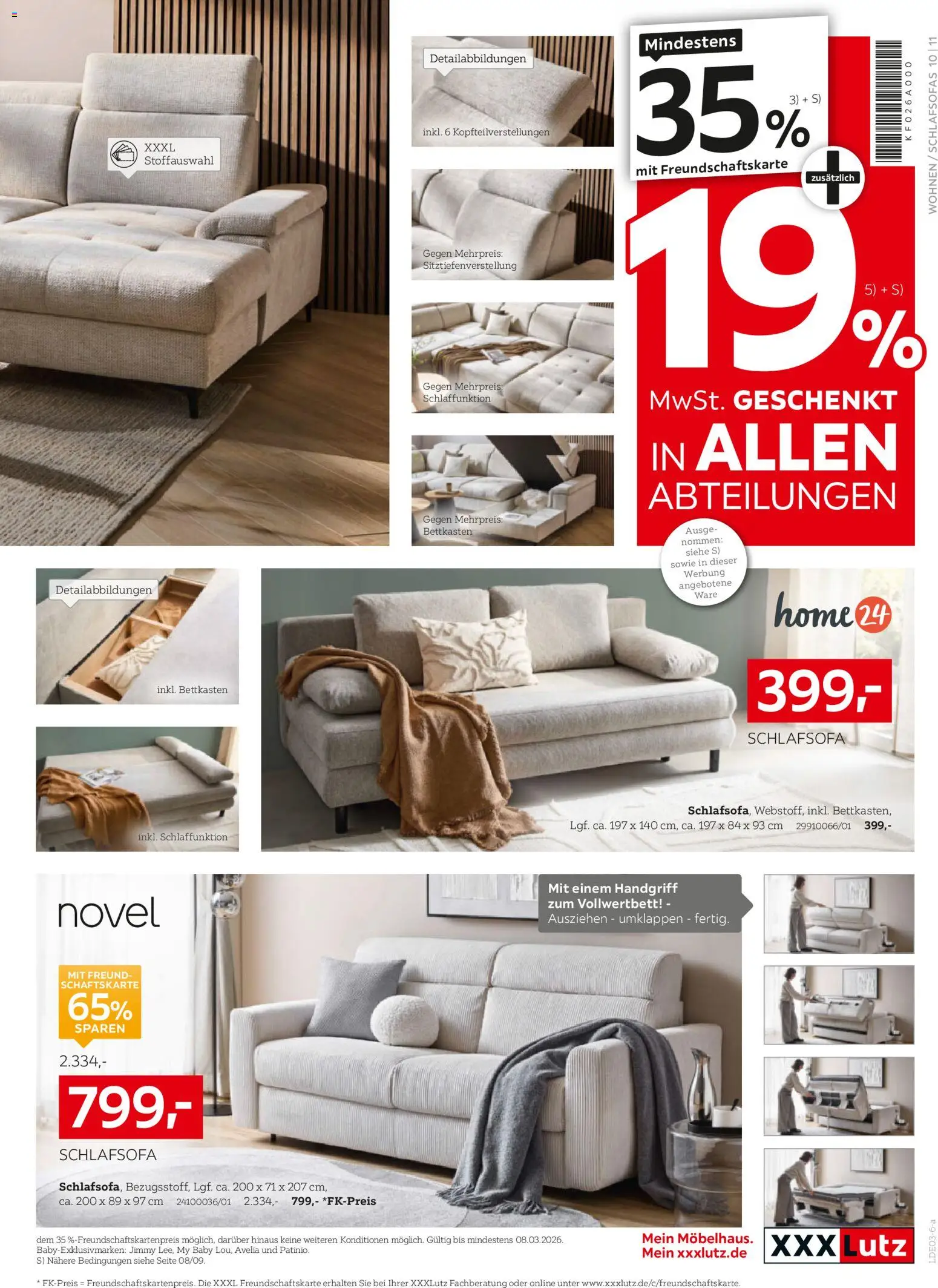 XXXL Lutz Prospekt 	 – gültig ab 22.02.2026 | Seite: 11 | Produkte: Schlafsofa
