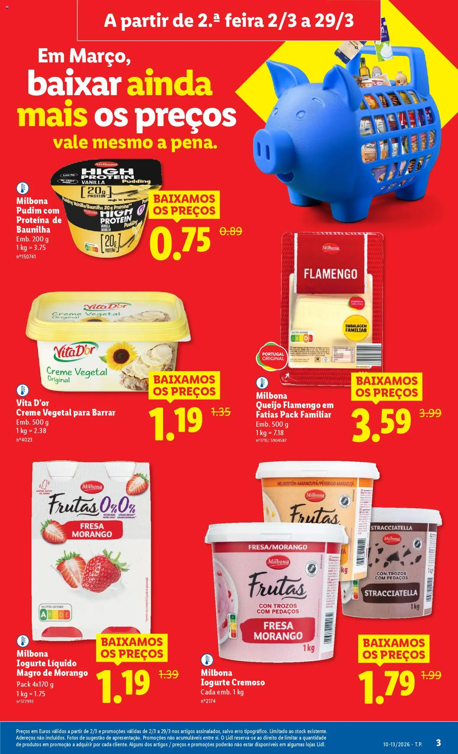 Lidl folheto │ válido de 02.03.2026 | Página: 3 | Produtos: Queijo, Creme, Iogurte liquido, Proteina