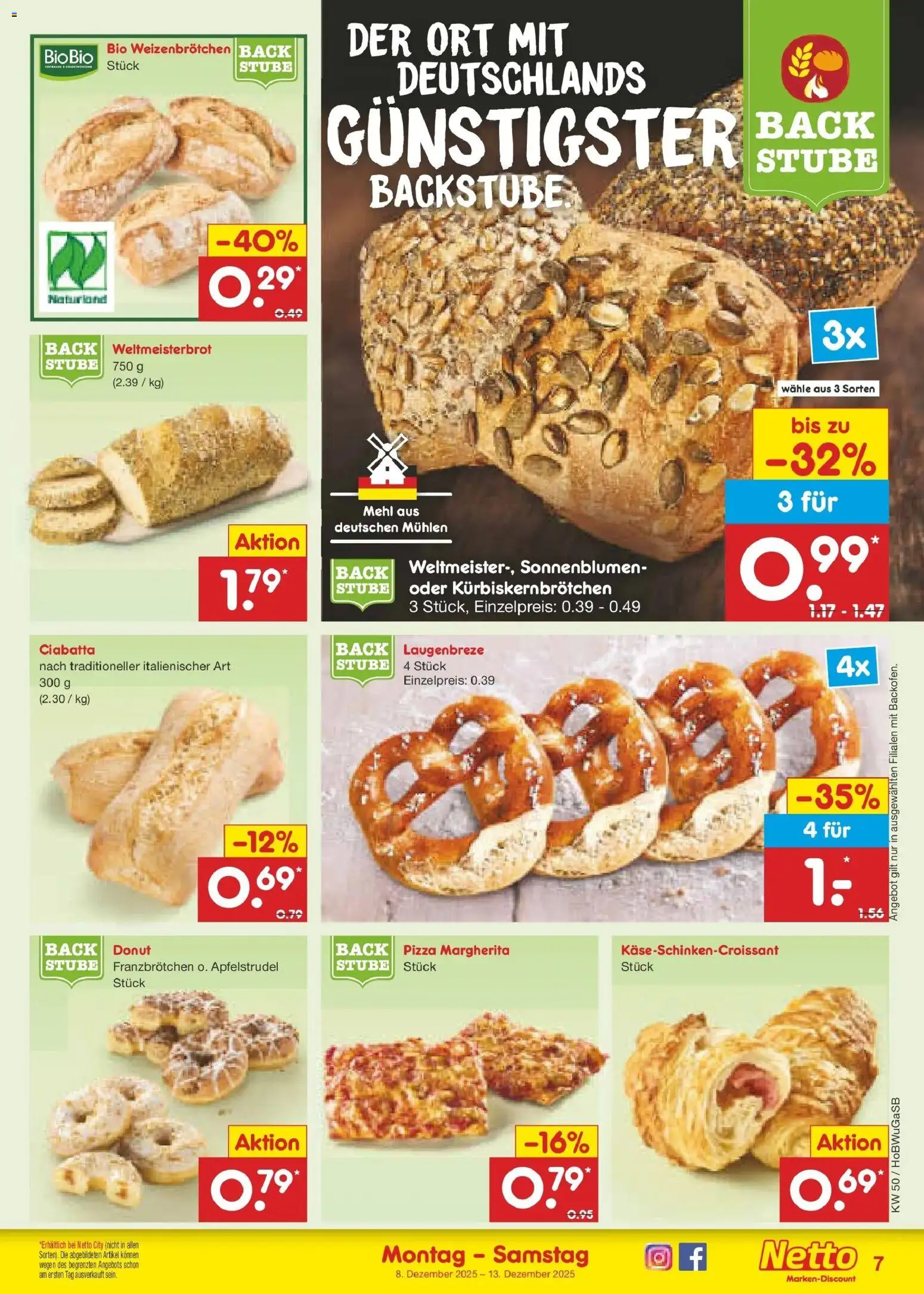 Netto Marken-Discount Prospekt 	 – gültig ab 08.12.2025 | Seite: 7 | Produkte: Mehl, Pizza