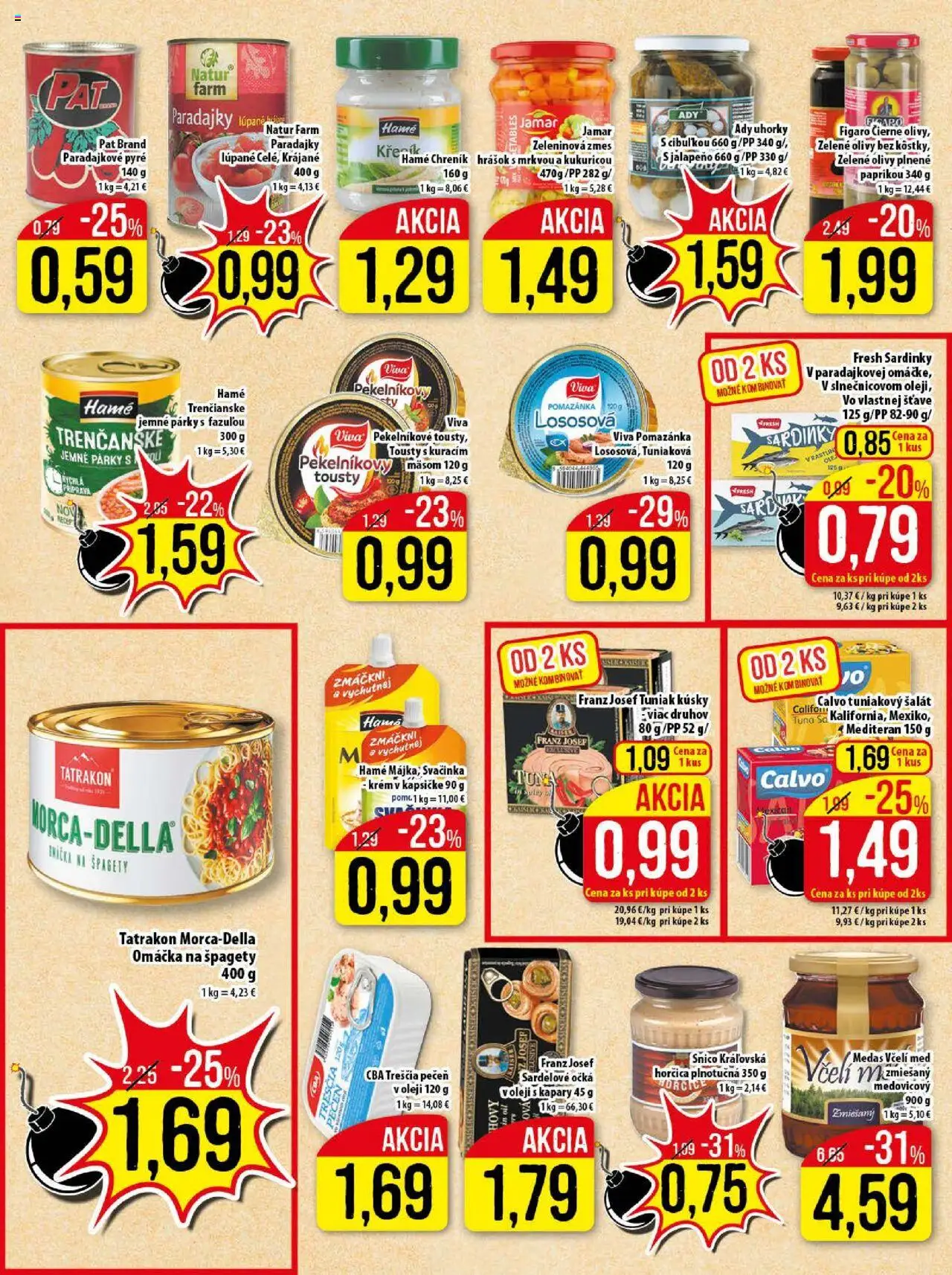 Klas leták │ platný od 25.08.2025 | Strana: 15 | Produkty: Paradajky, Hrášok, Párky, Uhorky