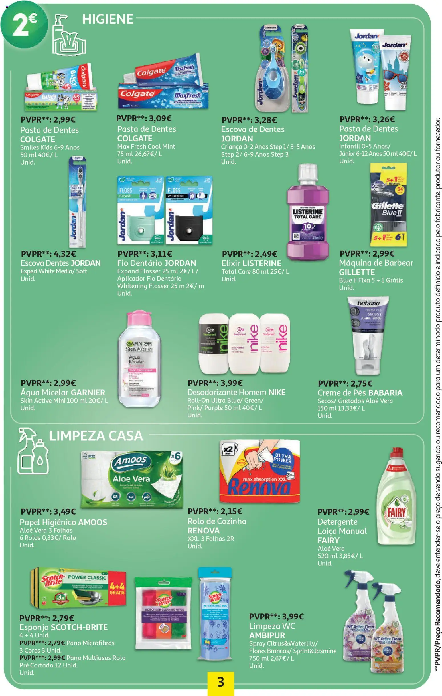 Auchan - Preços Redondos │ válido de 06.04.2026 | Página: 3 | Produtos: Flores, Máquina de barbear, Desodorizante, Escova de dentes