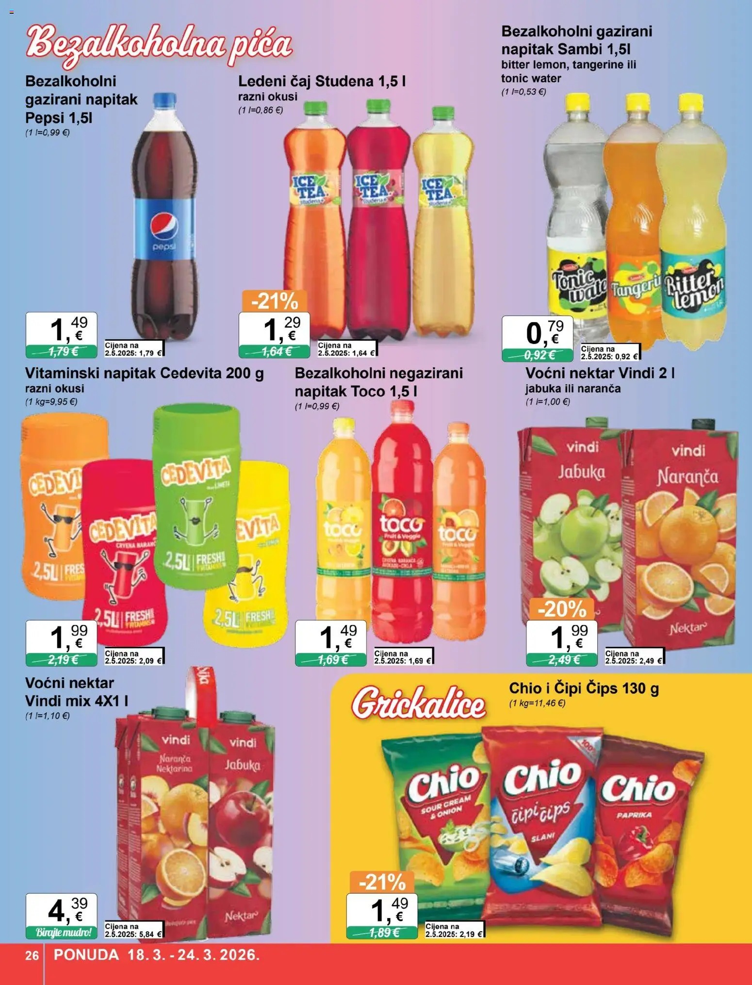 KTC katalog | vrijedi od 18.03.2026 | Stranica: 26 | Proizvodi: Pepsi, Ledeni čaj, Čaj, Čips