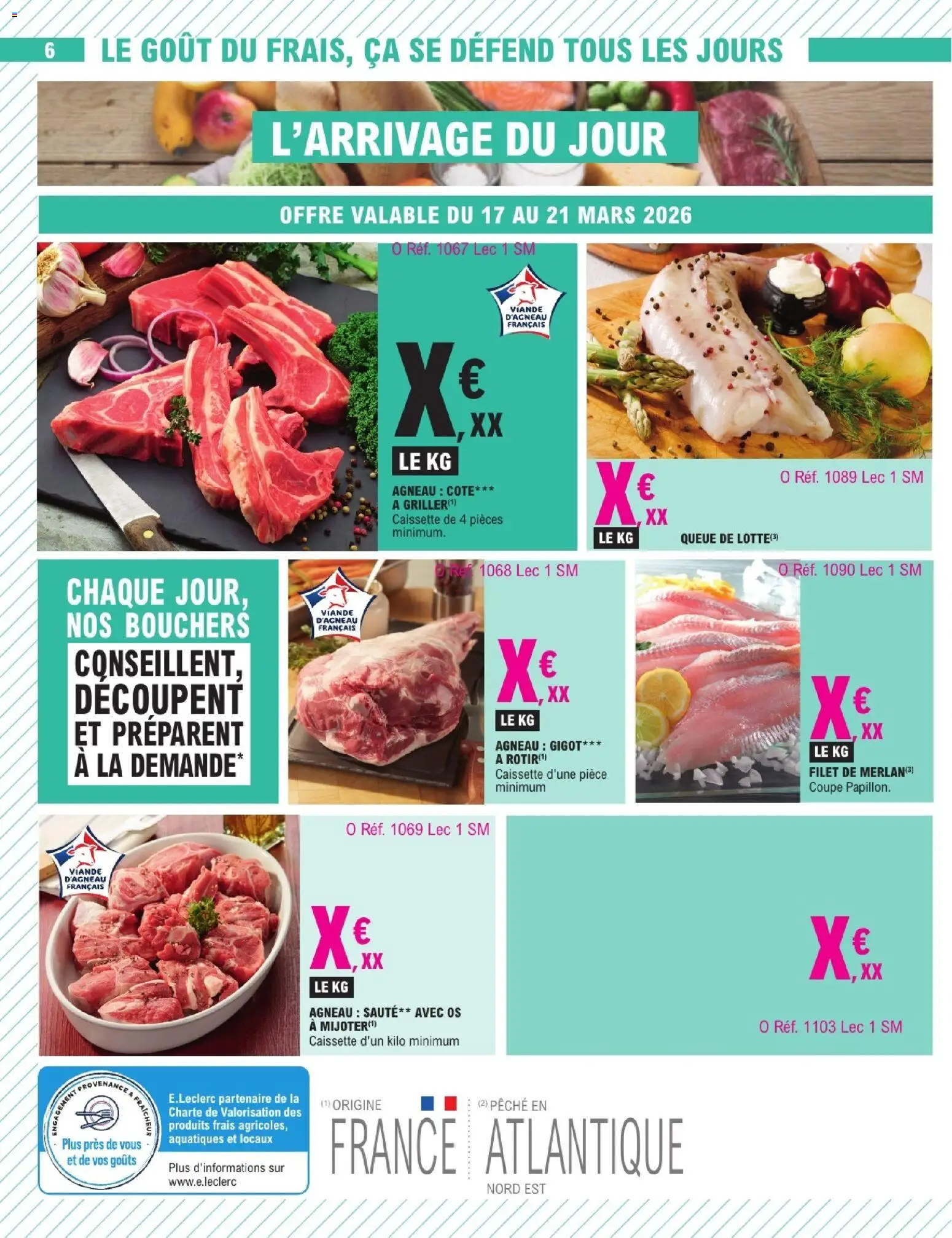 {H1} | Page: 6 | Produits: Queue de lotte, Pêche, Agneau, Viande