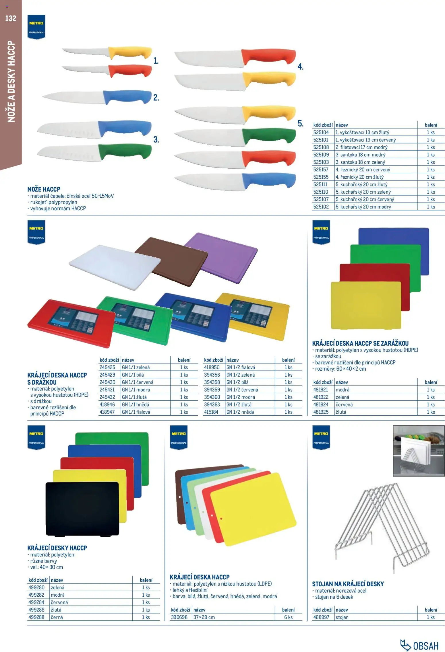 Makro leták - Gastro vybavení a zařízení od 01.02.2026 | Strana: 132 | Produkty: Nože, Desky, Barvy