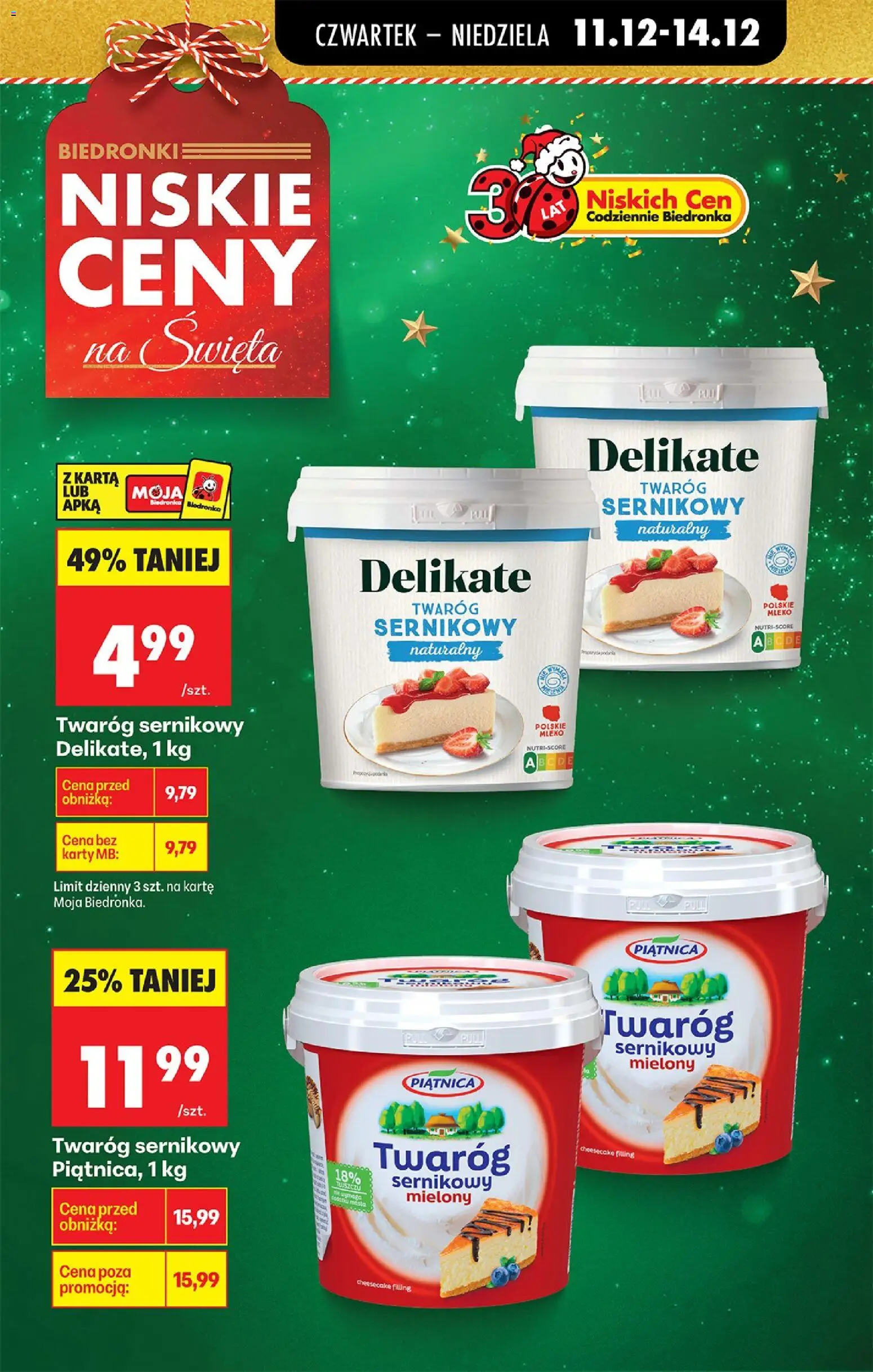 Biedronka gazetka - Oferta w tym tygodniu od 11.12.2025 | Strona: 5 | Produkty: Karta, Mleko, Twaróg