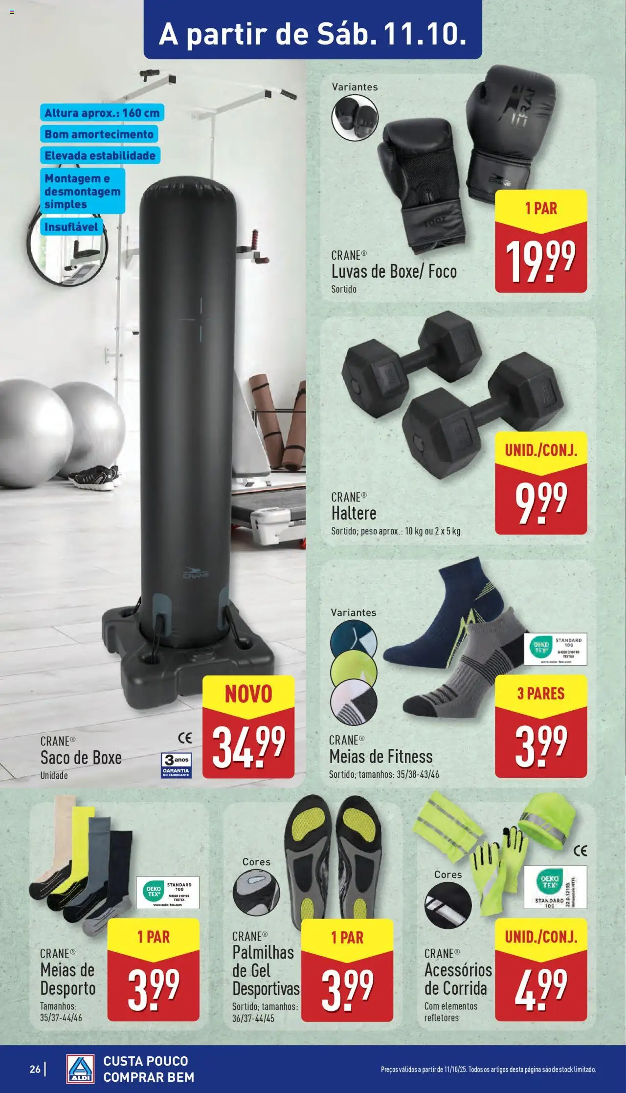 Aldi folheto │ válido de 06.10.2025 | Página: 26 | Produtos: Luvas, Palmilhas, Meias