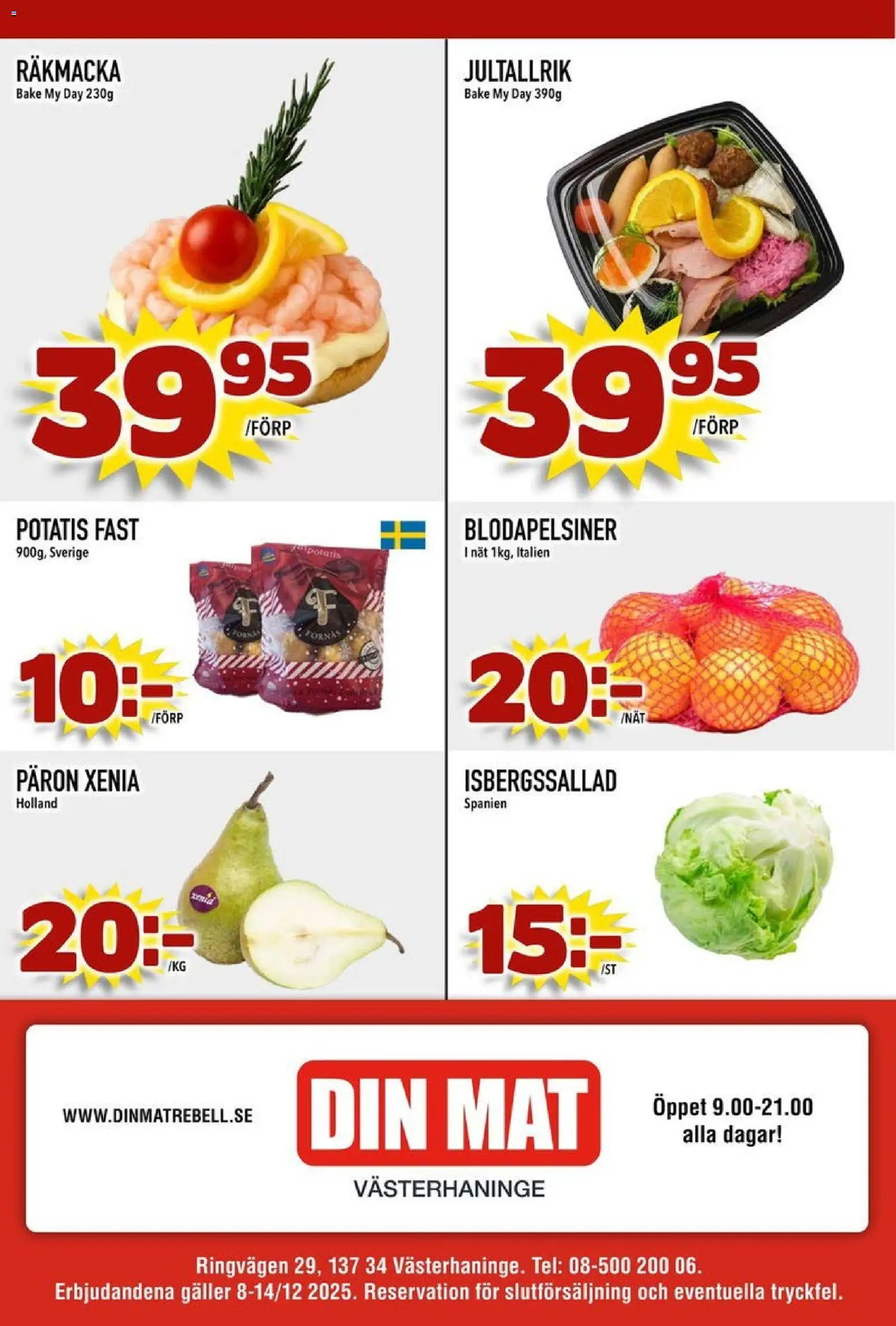 Din Mat reklamblad aktuell från 08.12.2025 | Sida: 8 | Produkter: Galler, Isbergssallad, Potatis