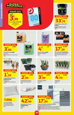 Pré-visualização Auchan folheto válido de 12.03.2026 | Página: 34 | Produtos: Algodão, Shampoo, Cama, Limpa vidros