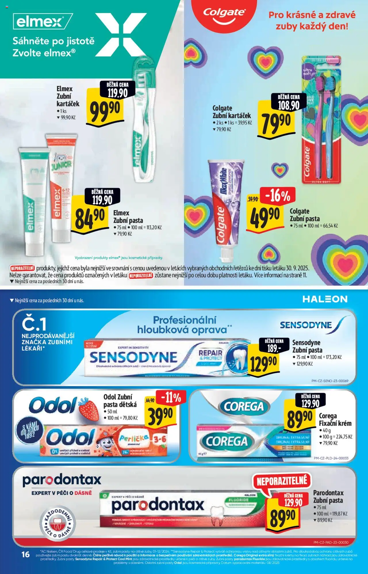 Albert katalog - Supermarket od 08.10.2025 | Strana: 16 | Produkty: Zubní pasta, Zubní kartáček, Parodontax, Krém