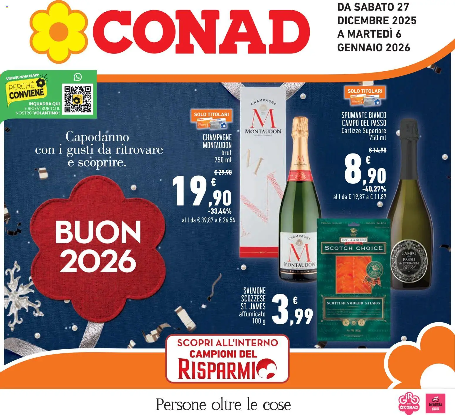 Volantino Conad del 27.12.2025 | Pagina: 1 | Prodotti: Salmone, Spumante, Champagne