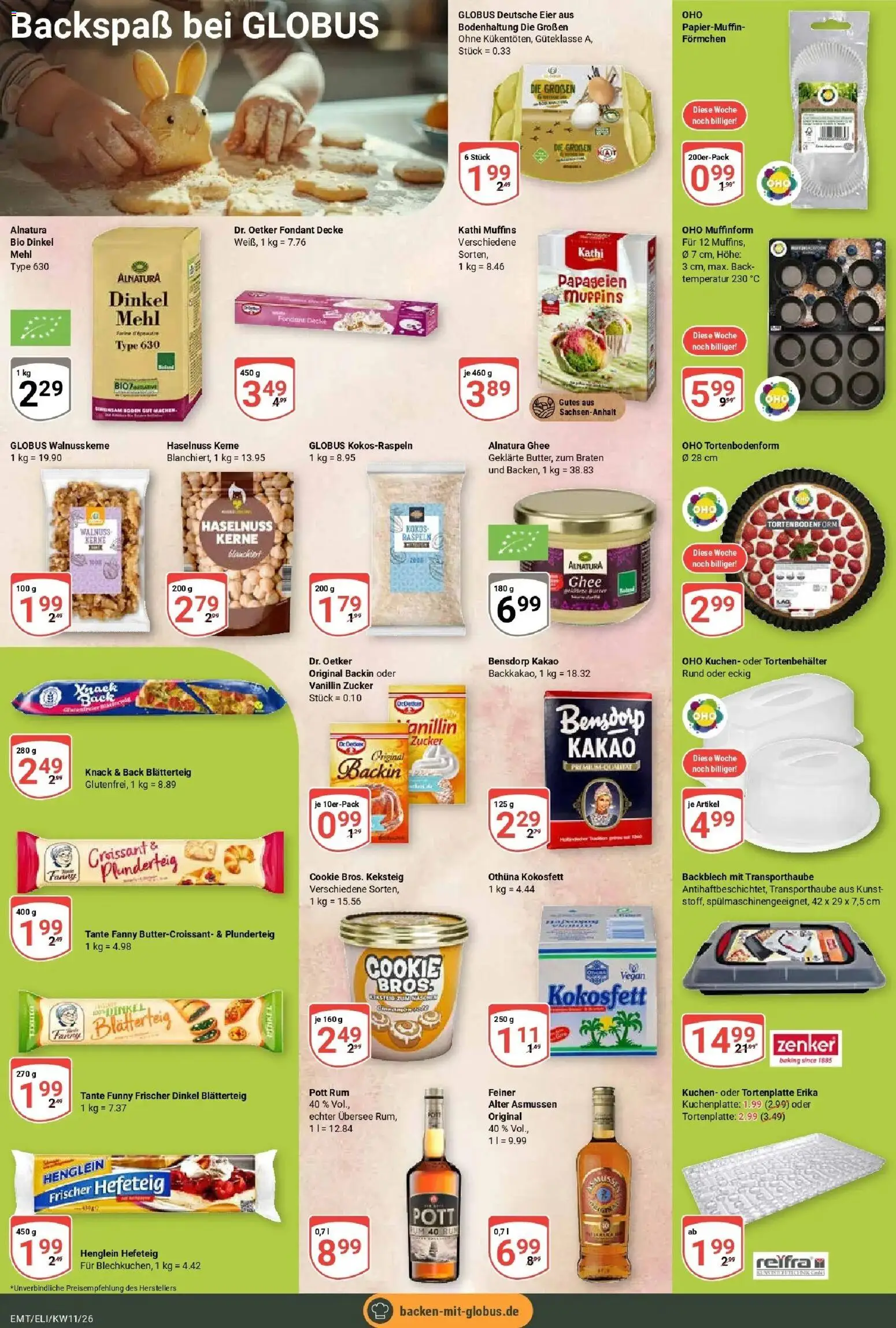 Globus prospekt Erfurt-Linderbach	 – gültig ab 09.03.2026 | Seite: 24 | Produkte: Mehl, Decke, Eier, Rum