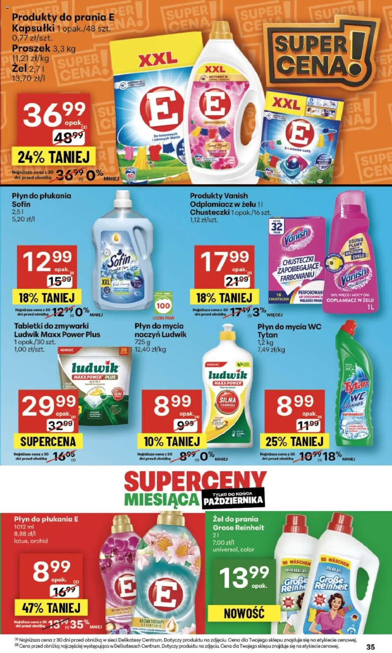 Delikatesy Centrum Gazetka - Sklepy Własne od 23.10.2025 | Strona: 35 | Produkty: Vanish, Delikatesy, Odplamiacz, Tabletki do zmywarki