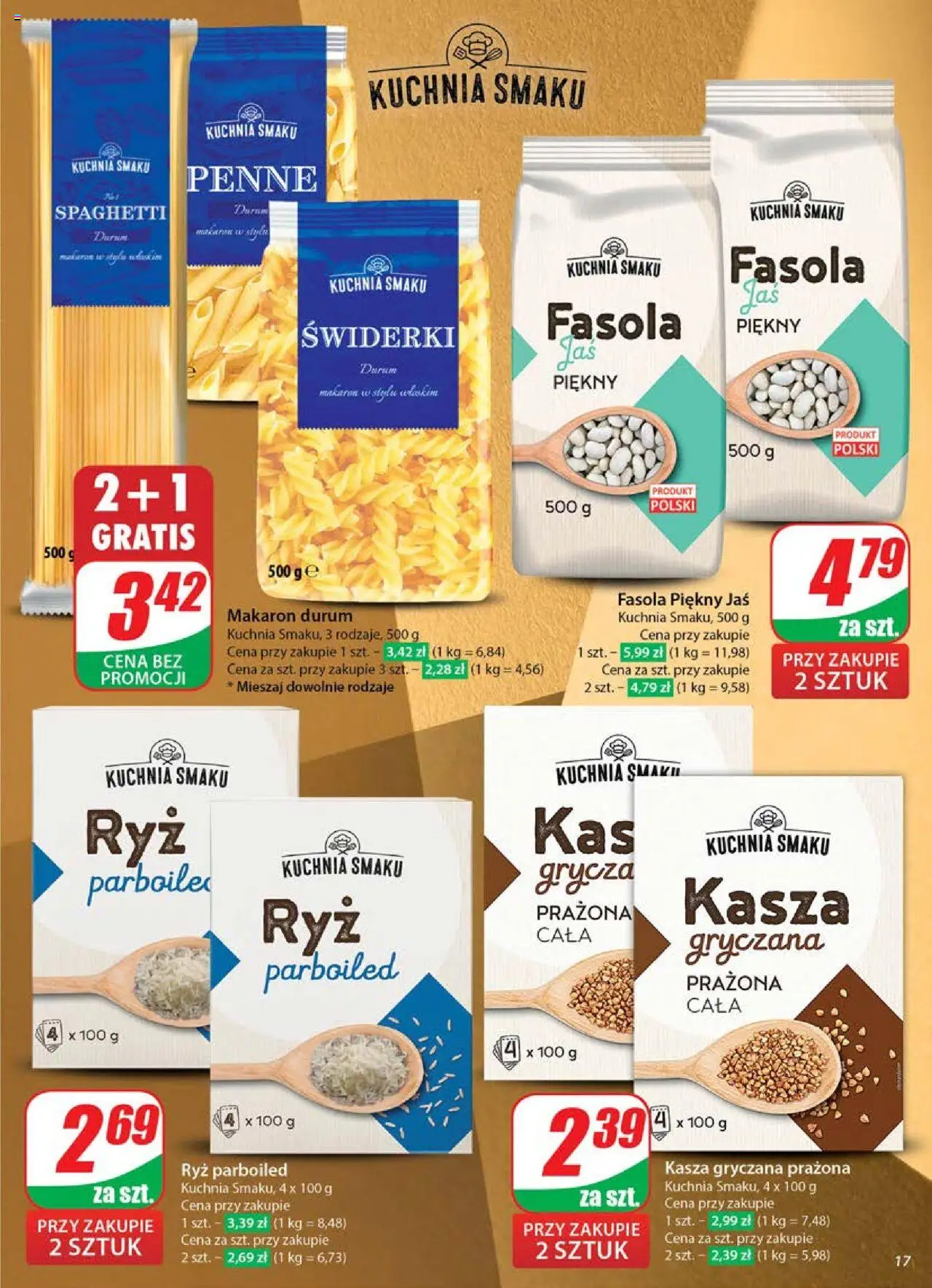 Dino Gazetka od 04.06.2025 | Strona: 17 | Produkty: Fasola jaś, Makaron durum, Kasza gryczana, Makaron