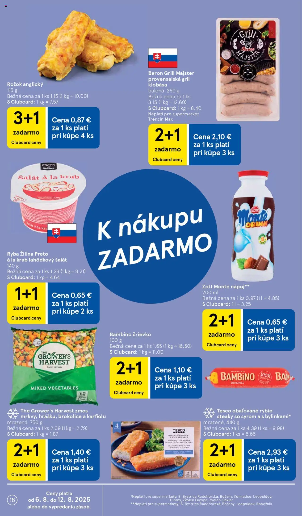 Tesco Supermarket - leták │ platný od 06.08.2025 | Strana: 18 | Produkty: Gril, Klobása, Šalát