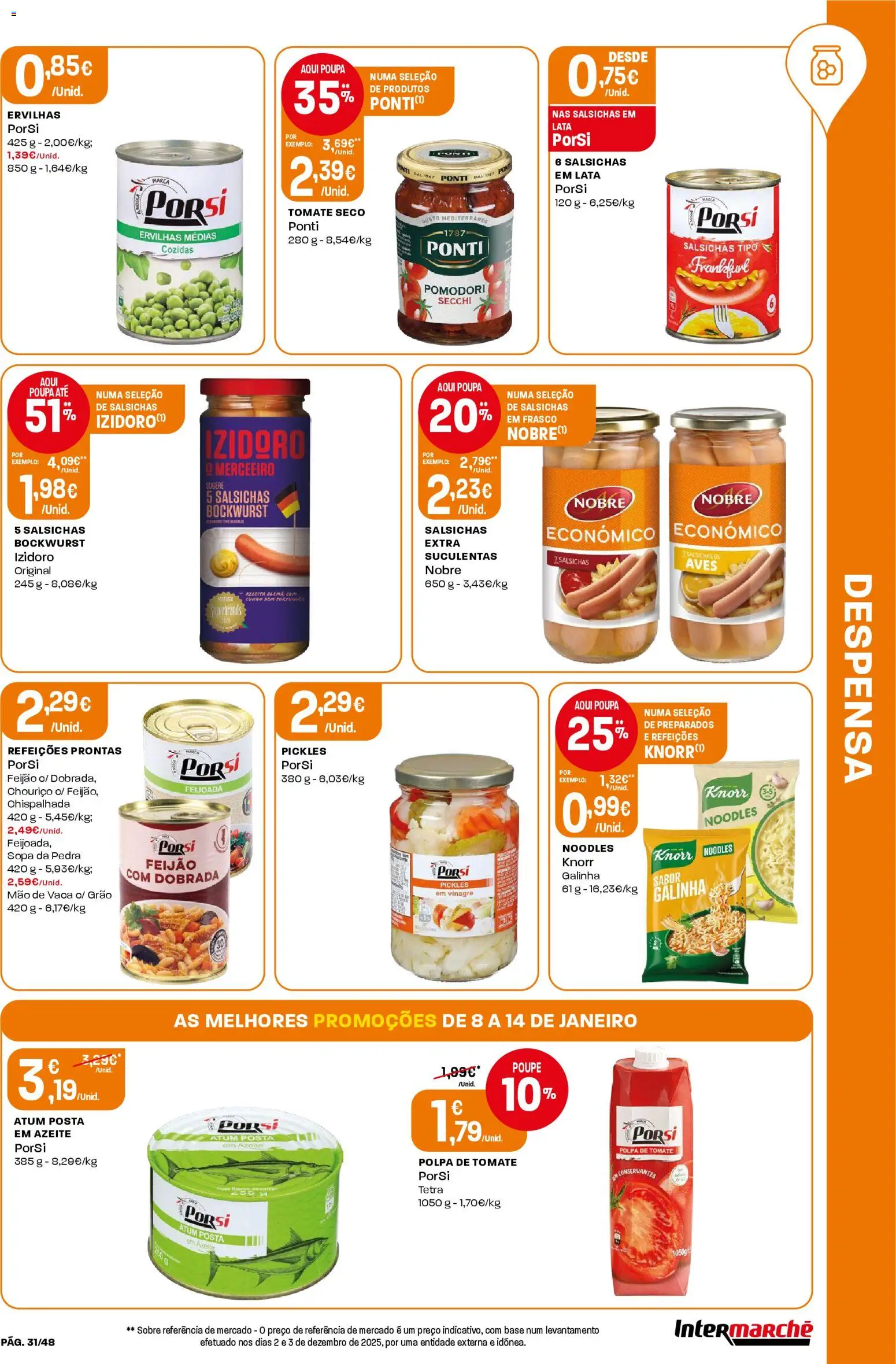 Intermarché folheto │ válido de 08.01.2026 | Página: 31 | Produtos: Atum, Base, Sopa, Tomate