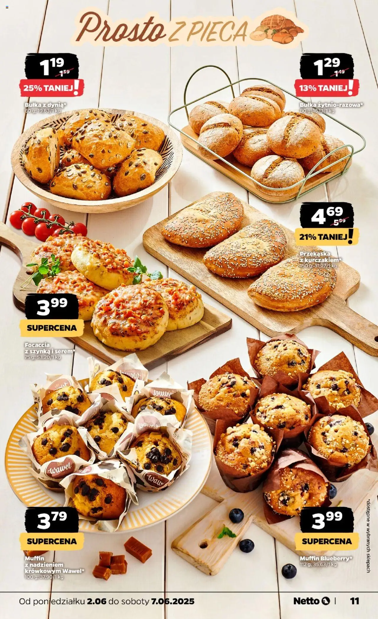 Netto gazetka - Spożywcza od 02.06.2025 | Strona: 11 | Produkty: Dynia, Szynka, Bułka
