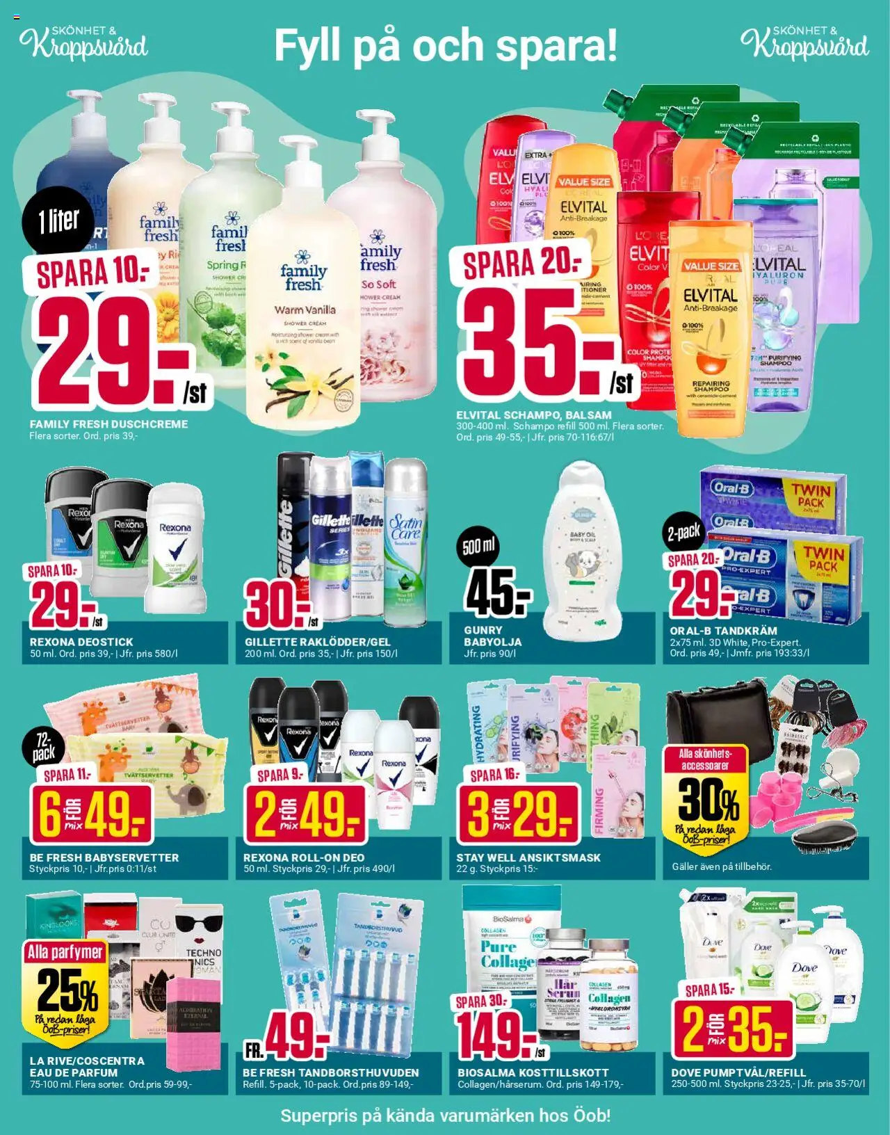 ÖoB reklamblad aktuell från 18.08.2025 | Sida: 6 | Produkter: Schampo, Balsam, Tandkräm, Ansiktsmask