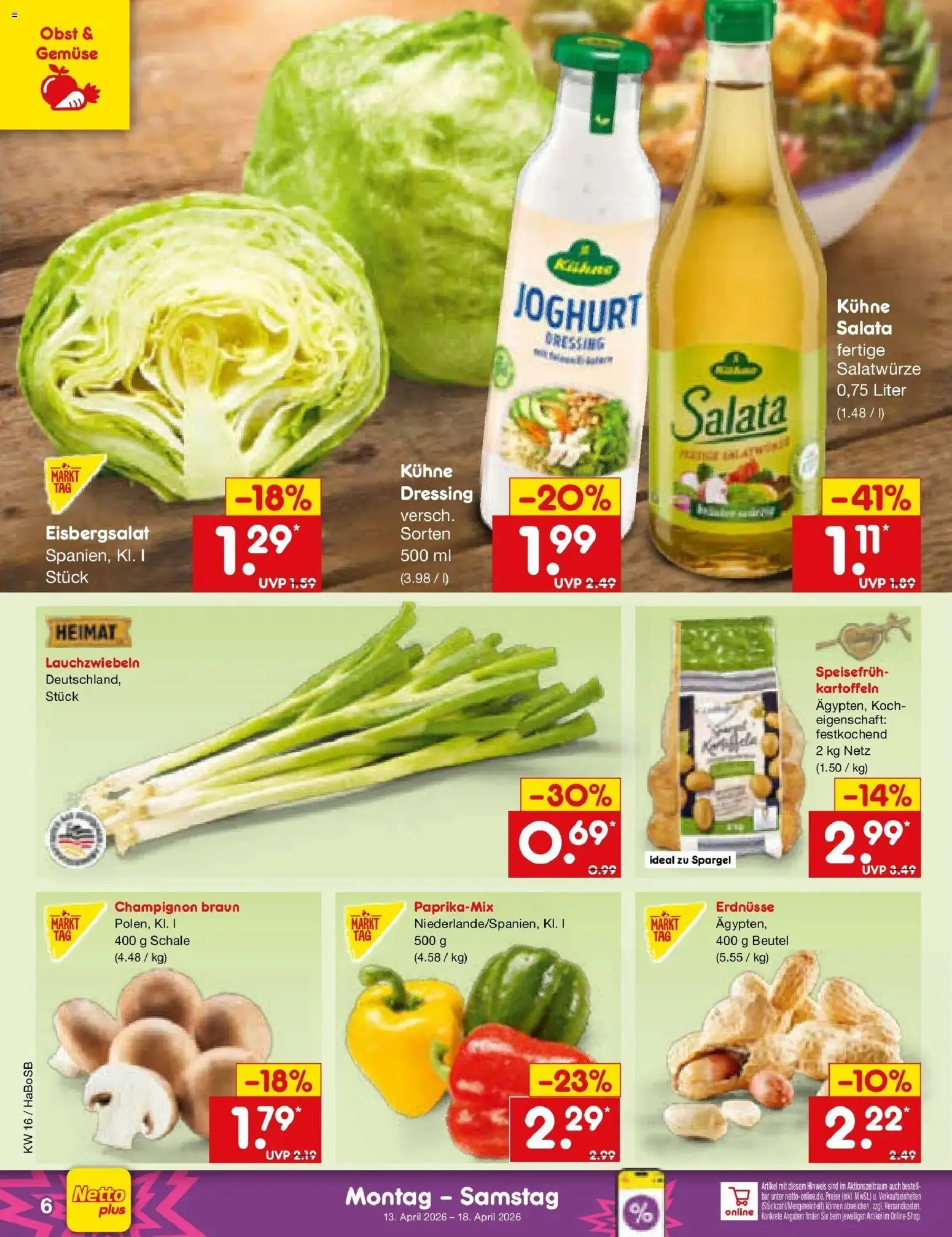 Netto Marken-Discount Prospekt Stadtlohn	 – gültig ab 13.04.2026 | Seite: 3 | Produkte: Joghurt, Eisbergsalat, Kartoffeln, Obst