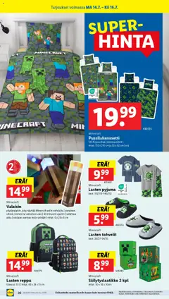  | Sivu: 32 | Tuotteet: Pussilakanasetti, Pyjama, Tohvelit, Reppu