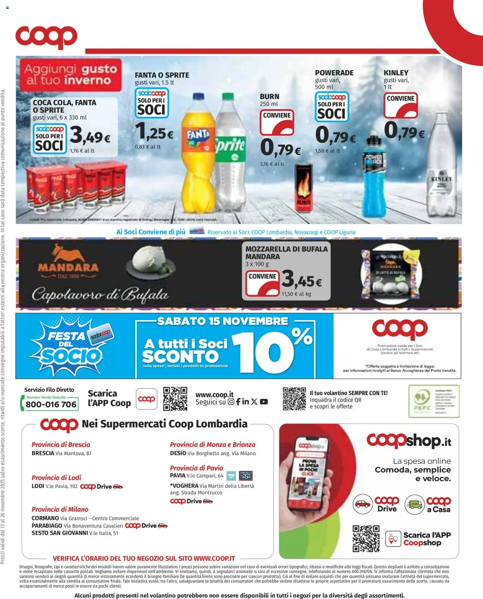 Volantino COOP del 13.11.2025 | Pagina: 24 | Prodotti: Tè, Mozzarella, Data, Fanta