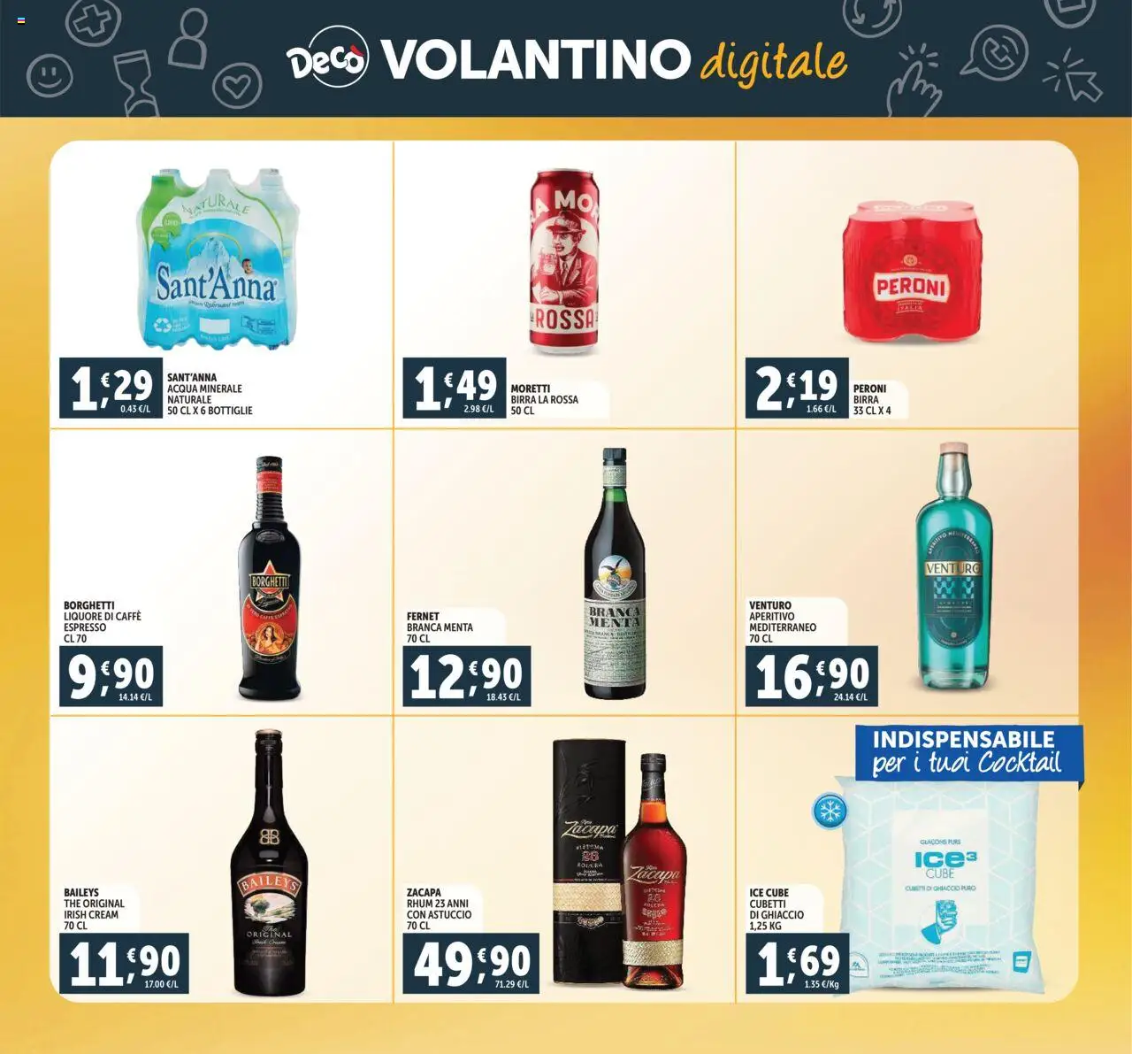 Volantino Decò del 29.07.2025 | Pagina: 29 | Prodotti: Astuccio, Acqua minerale, Liquore, Aperitivo