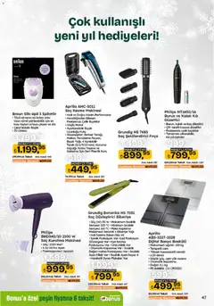 04.12.2025 tarihinden itibaren geçerli olan Migros kataloğu önizlemesi | Sayfa: 136 | Ürünler: Saç düzleştirici, Kutu, Banyo, Ağırlık