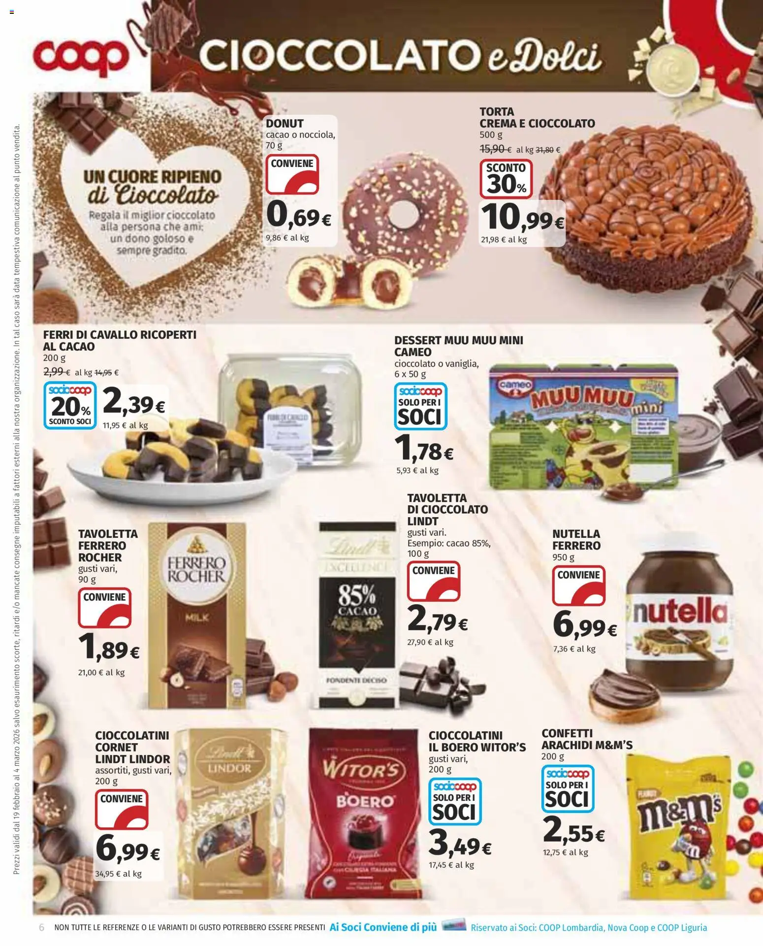 Volantino COOP del 19.02.2026 | Pagina: 6 | Prodotti: Cioccolato, Data, Torta, Cacao