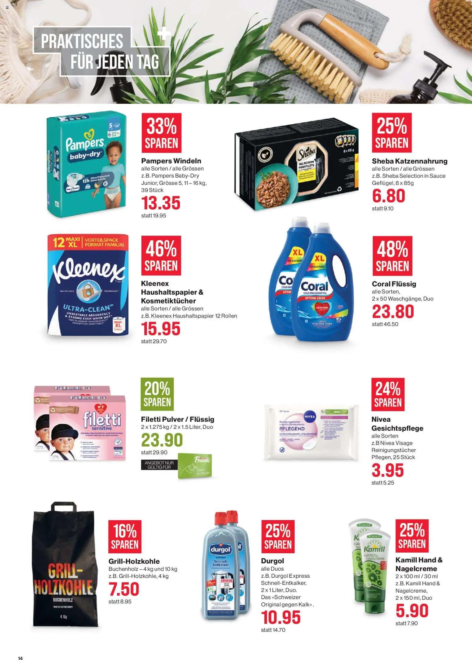 SPAR aktionen – gültig ab 23.04.2026 | Seite: 14 | Produkte: Pulver, Reinigungstücher, Waschmittel, Grill