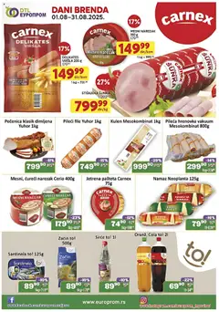 Europrom katalog - važi od 08.08.2025 | Strana: 2 | Proizvode: Pileći file, Kulen, Sirće, Mesni narezak
