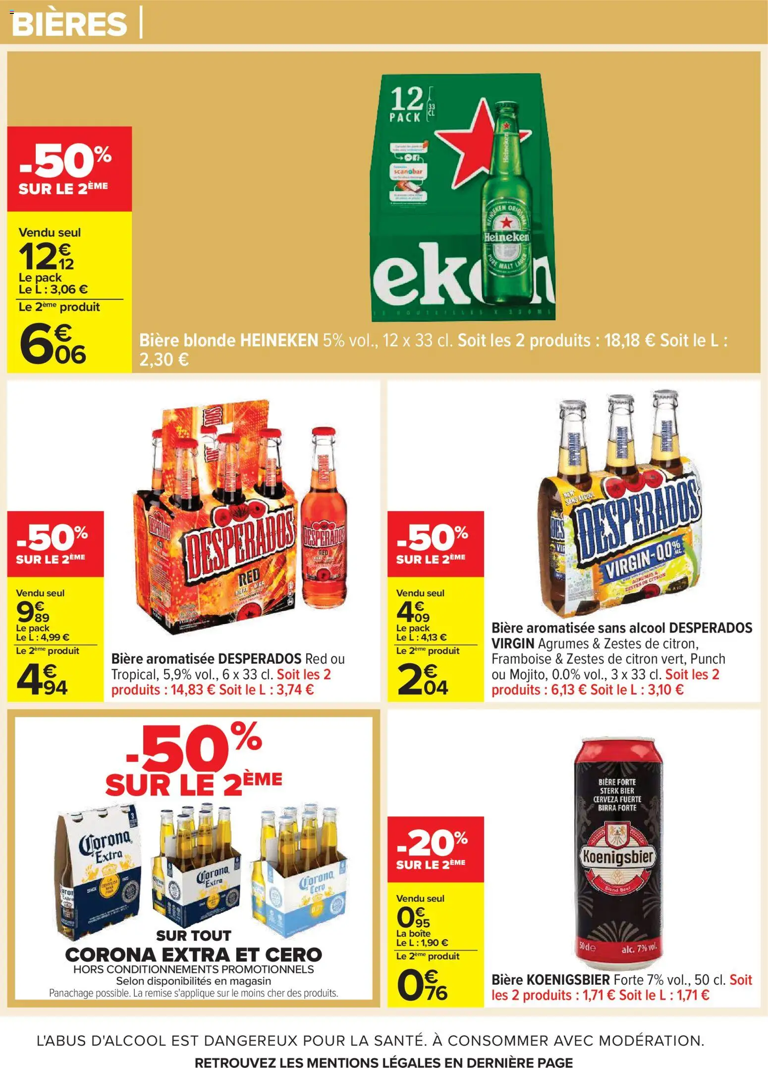 {H1} | Page: 16 | Produits: Desperados, Citron, Bière blonde, Bière blonde Heineken