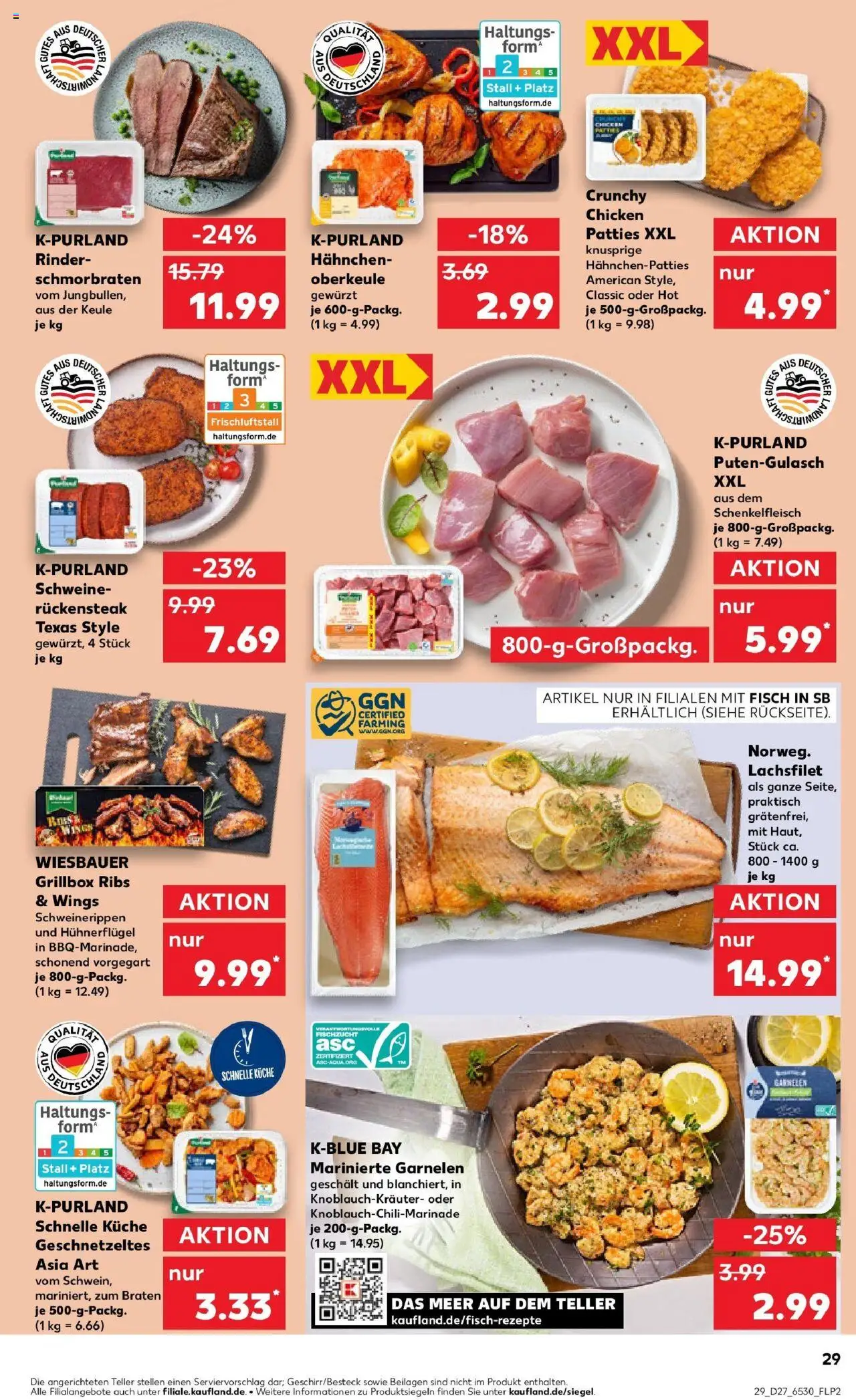 Kaufland prospekt Gotha	 - gültig ab dem 03.07.2025 | Seite: 29 | Produkte: Hahnchen, Küche, Garnelen, Steak