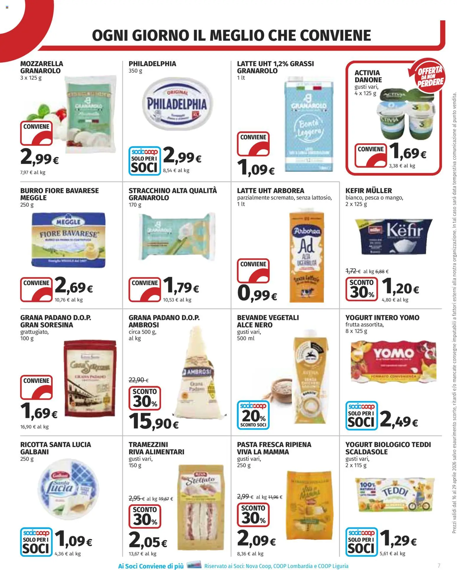 Volantino COOP del 16.04.2026 | Pagina: 7 | Prodotti: Frutta, Pesca, Grana Padano, Ricotta