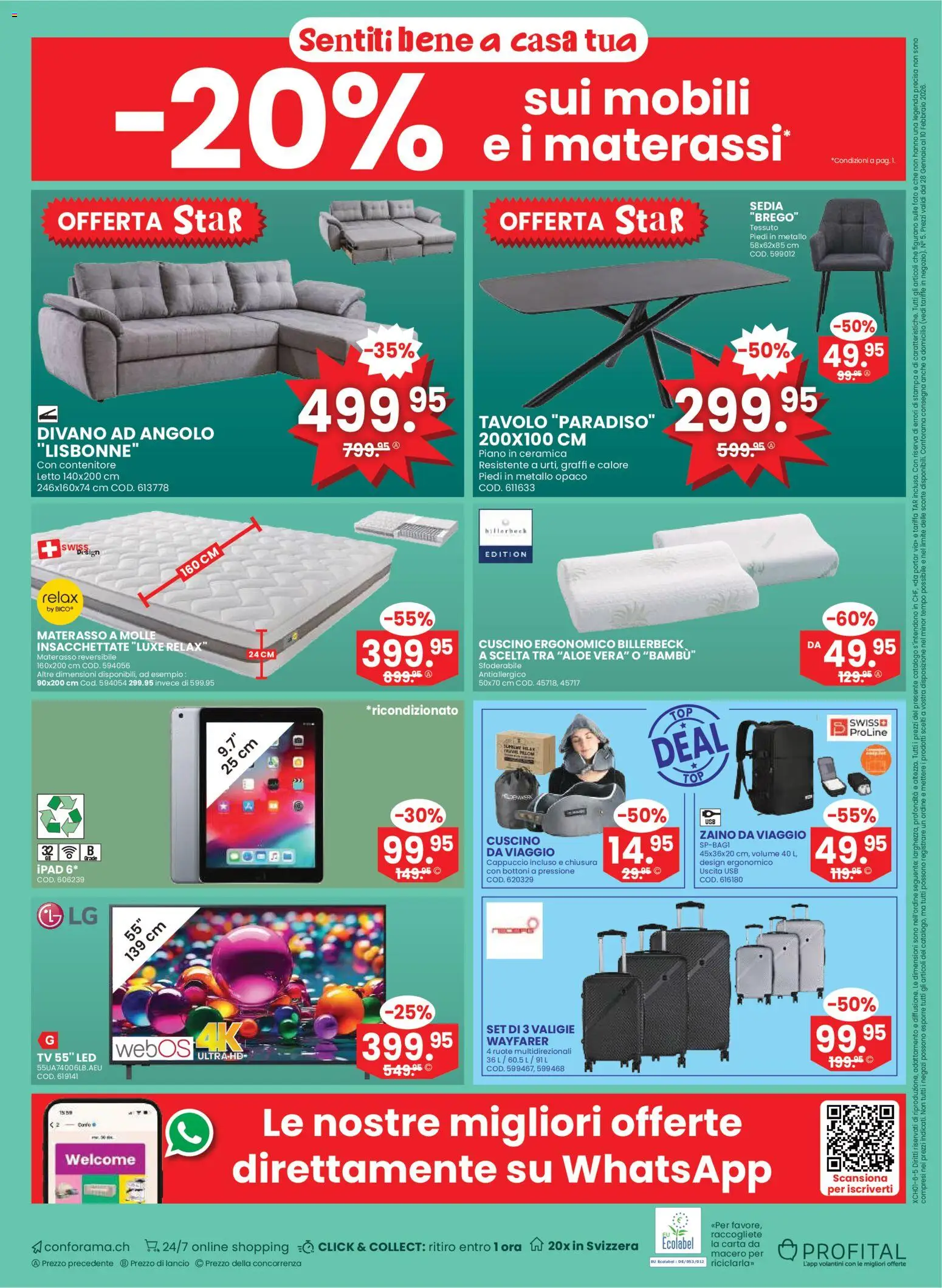 Conforama Aktionen Mobili e Materassi – gültig ab 28.01.2026 | Seite: 24 | Produkte: TV, Ipad, Usb