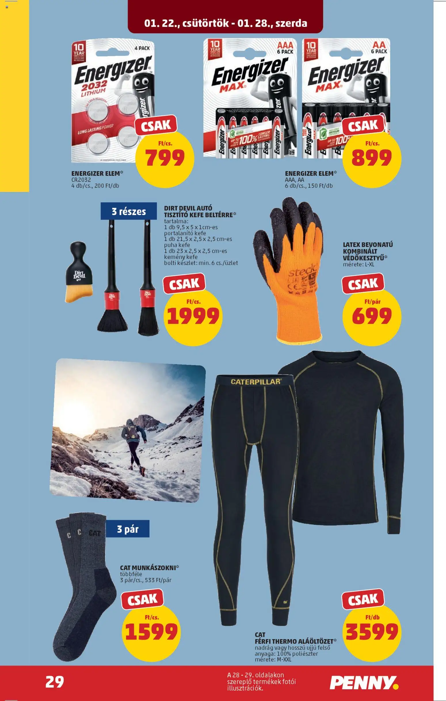 PENNY akciós ujság - amely érvényes a következő dátumtól: 22.01.2026 | Oldal: 33 | Termékek: Aláöltözet, Kefe, Nadrág