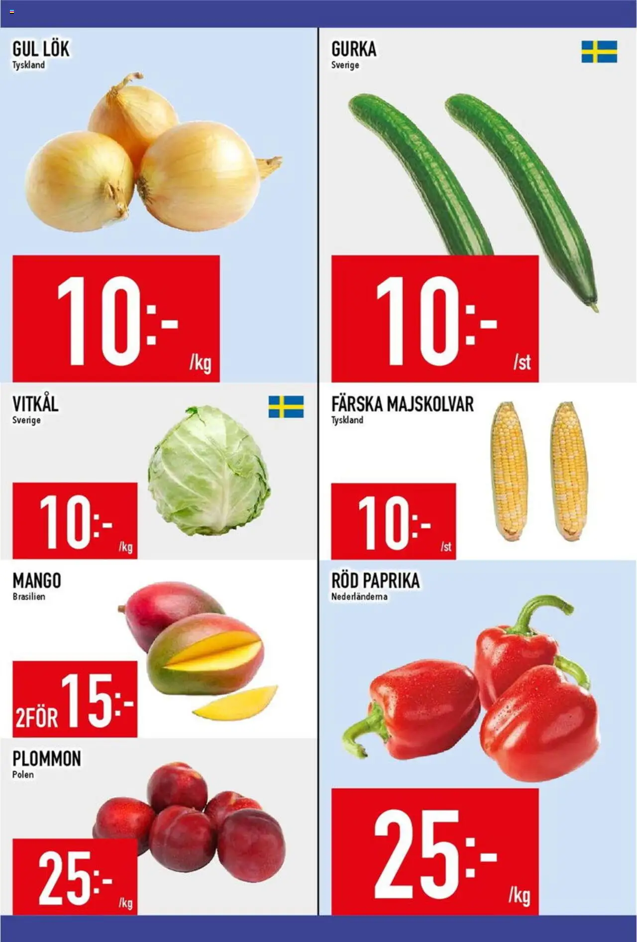 Matdax reklamblad aktuell från 11.08.2025 | Sida: 6 | Produkter: Vitkål, Gul lök, Gurka, Röd paprika